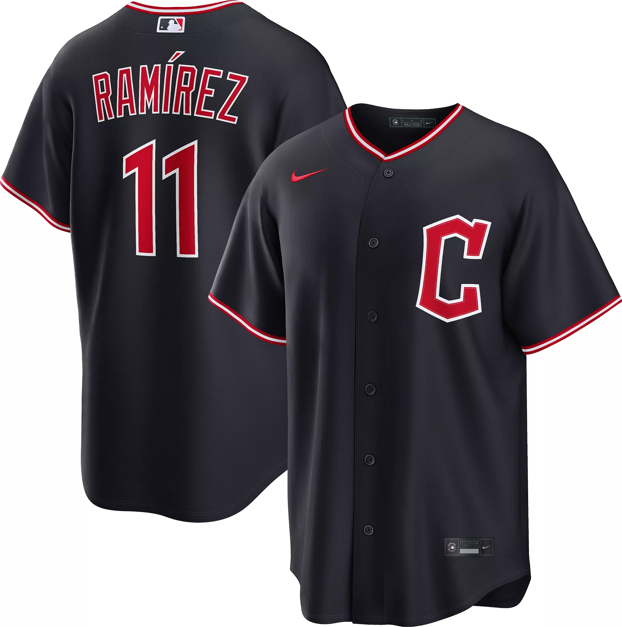 Nike Men's Cleveland Guardians Jose Ramirez #11 Blue Alternate Replica Jersey