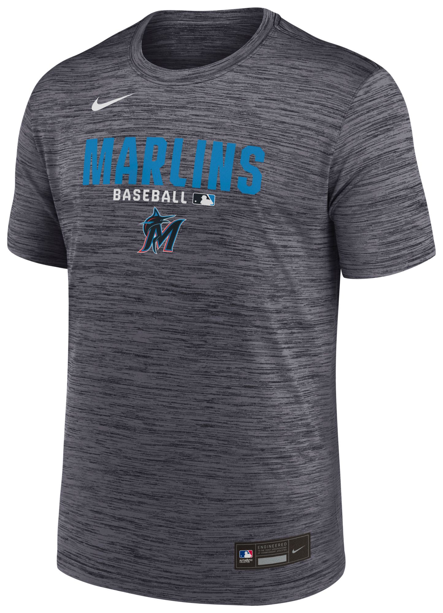 Nike Men's Miami Marlins Black Authentic Collection Velocity T