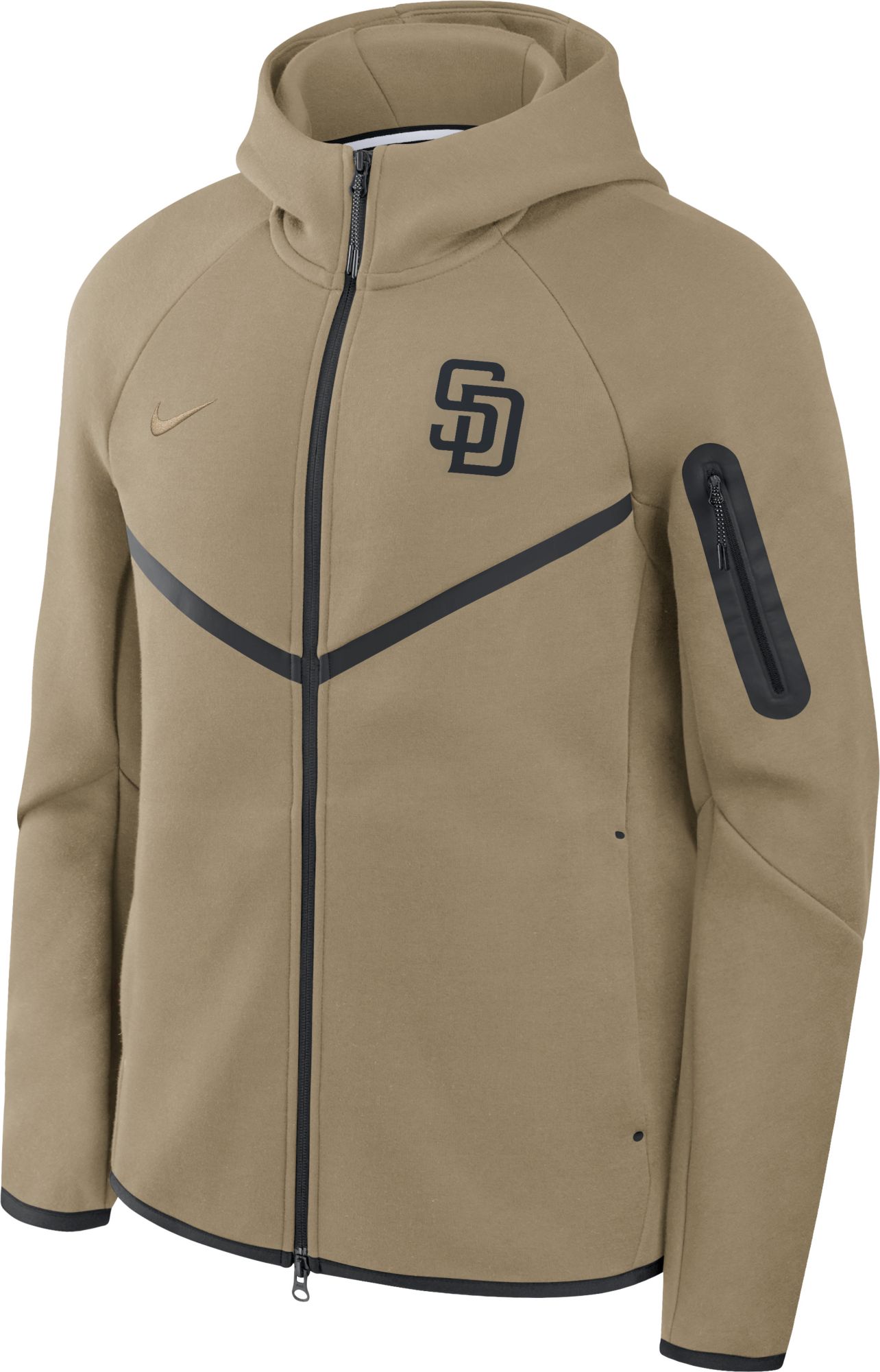 Nike Men's San Diego Padres Olive Tech Fleece Windrunner Full-Zip