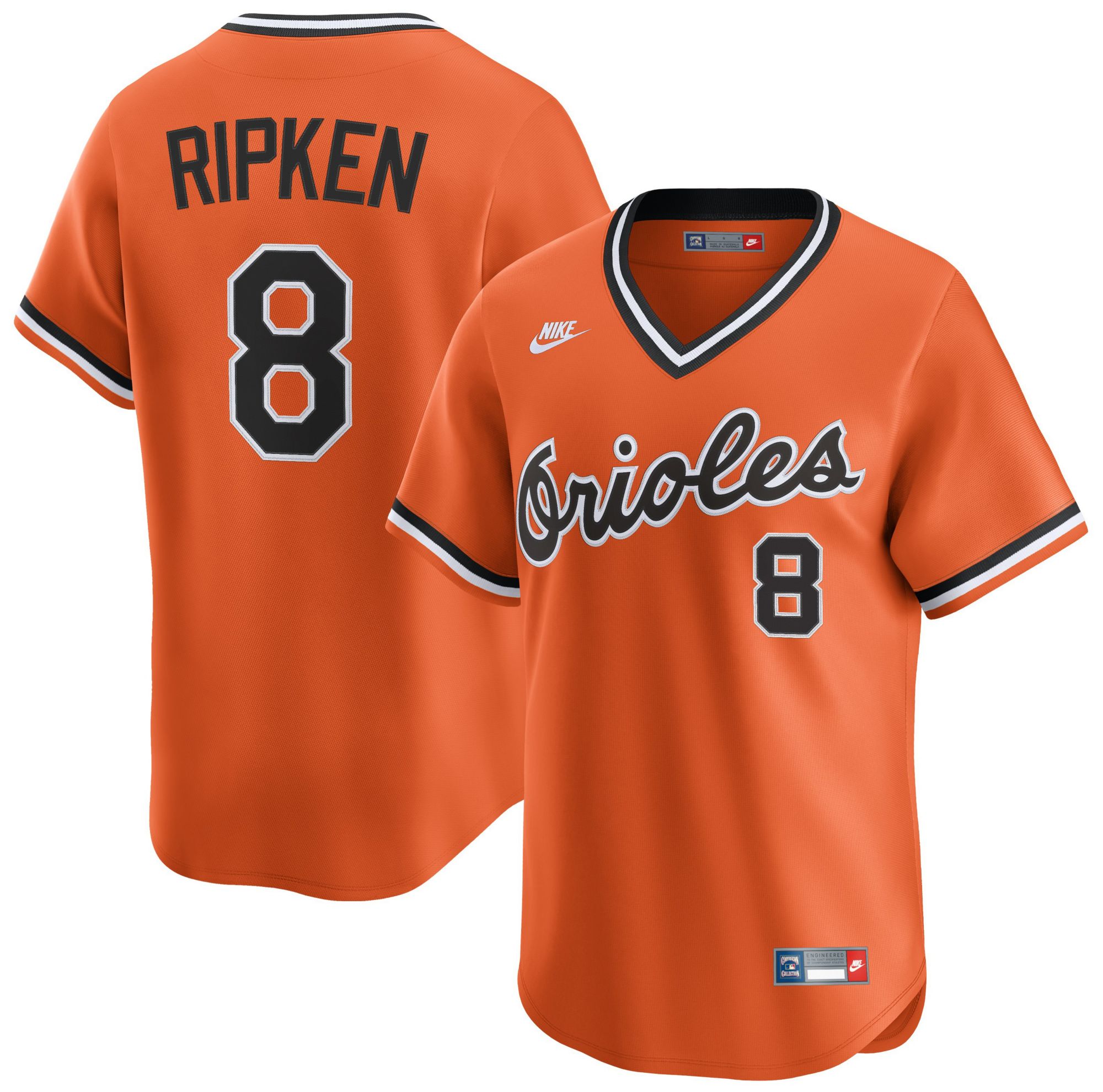 Nike Men's Baltimore Orioles Orange Cal Ripken Jr. #8 Cooperstown