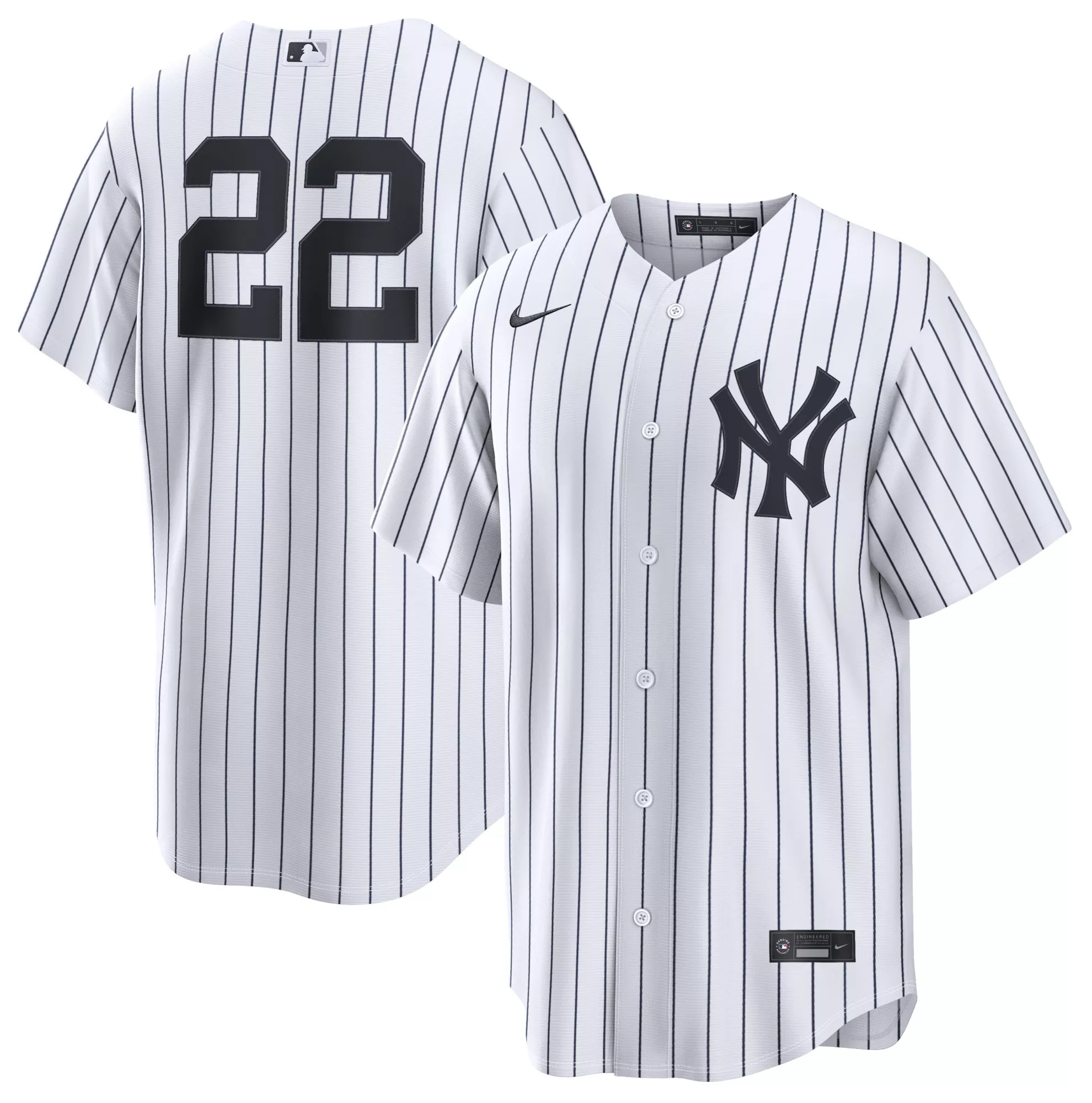 Nike Men's Ben Rice #22 New York Yankees White Replica Home Jersey