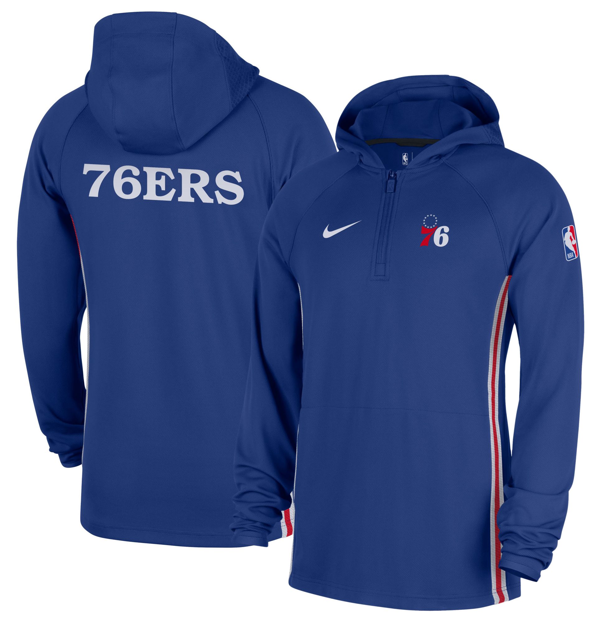 Nike Men's Philadelphia 76ers Blue On Court Zone Warmup Quarter