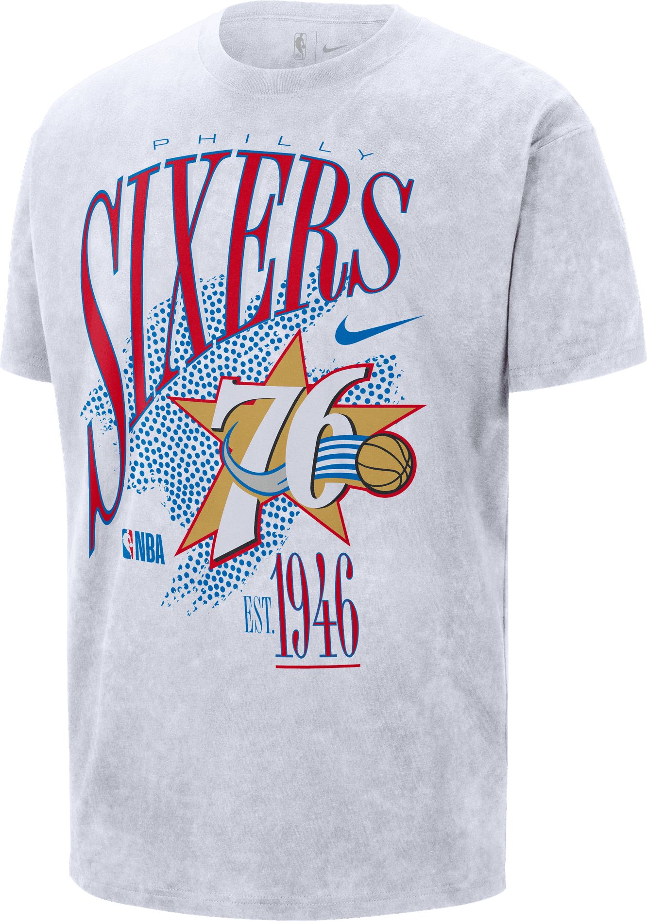 Nike Adult Philadelphia 76ers Hardwood Classics White Champs T