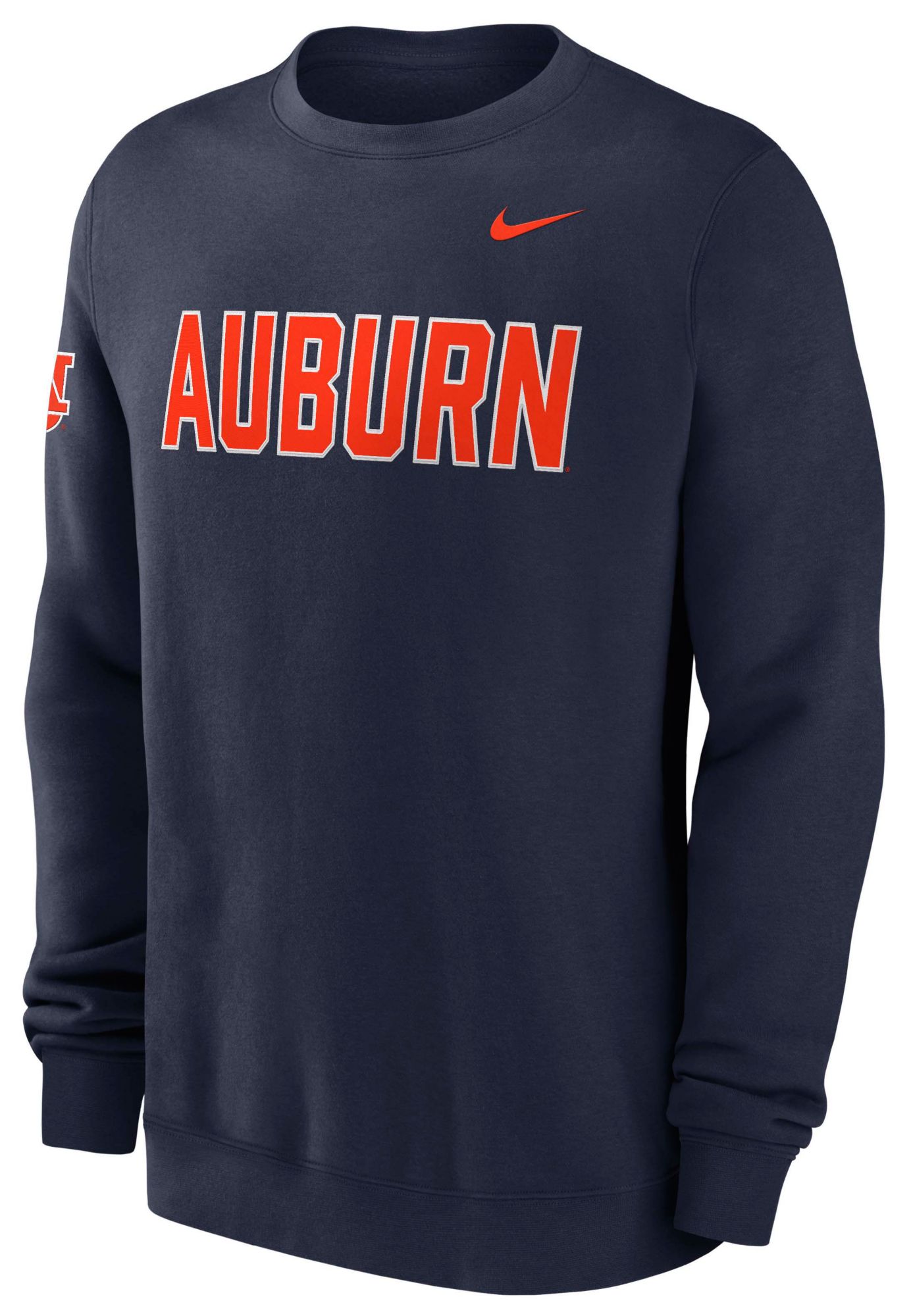 Nike Men's Auburn Tigers College Navy Fleece Club Crewneck