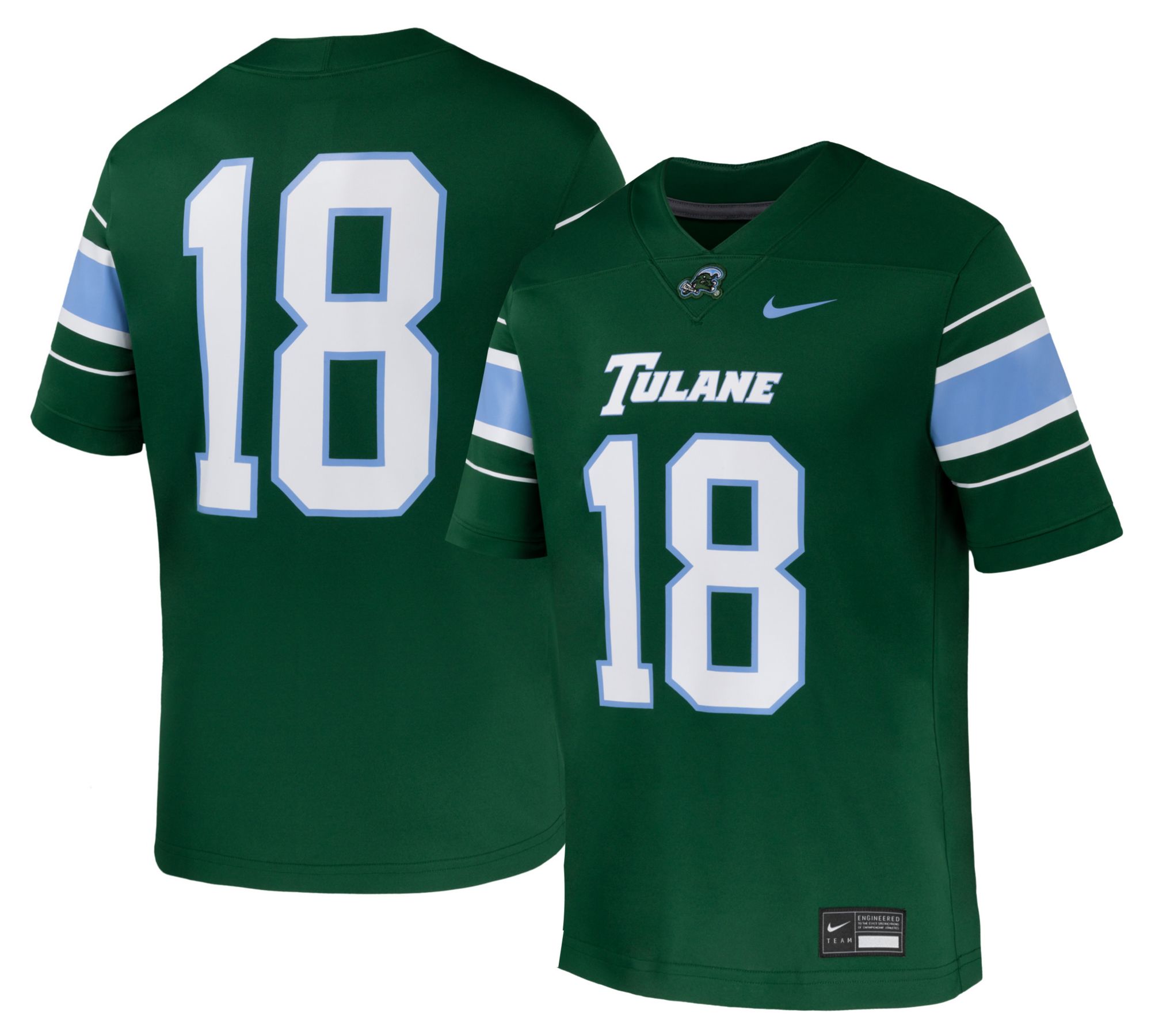 Nike Men's Tulane Green Wave Green Replica Home Football Jersey