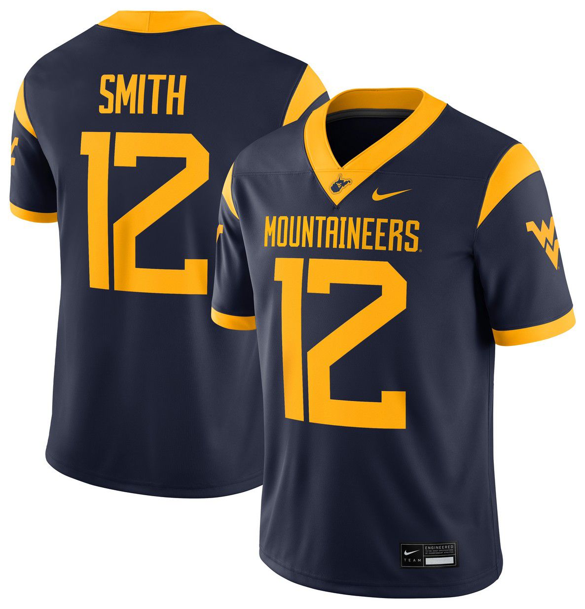 正英BLAZERS アメリカンフットボールユニフォーム　S Nike Men's West Virginia Mountaineers Geno Smith #12 Navy Replica