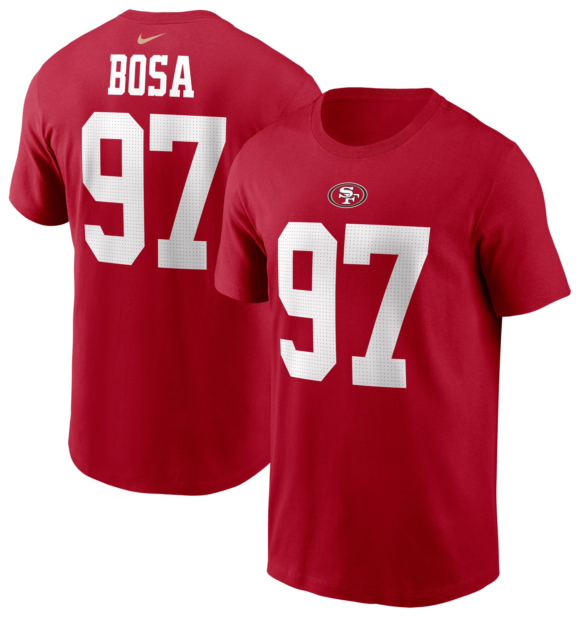 Nike Men's San Francisco 49ers Nick Bosa #97 Gym Red T-Shirt