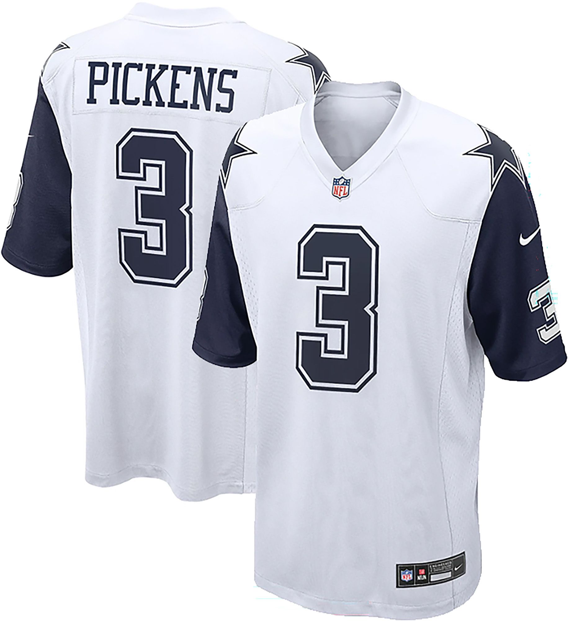 Nike Men's Dallas Cowboys George Pickens #3 White Alternate 2 Game