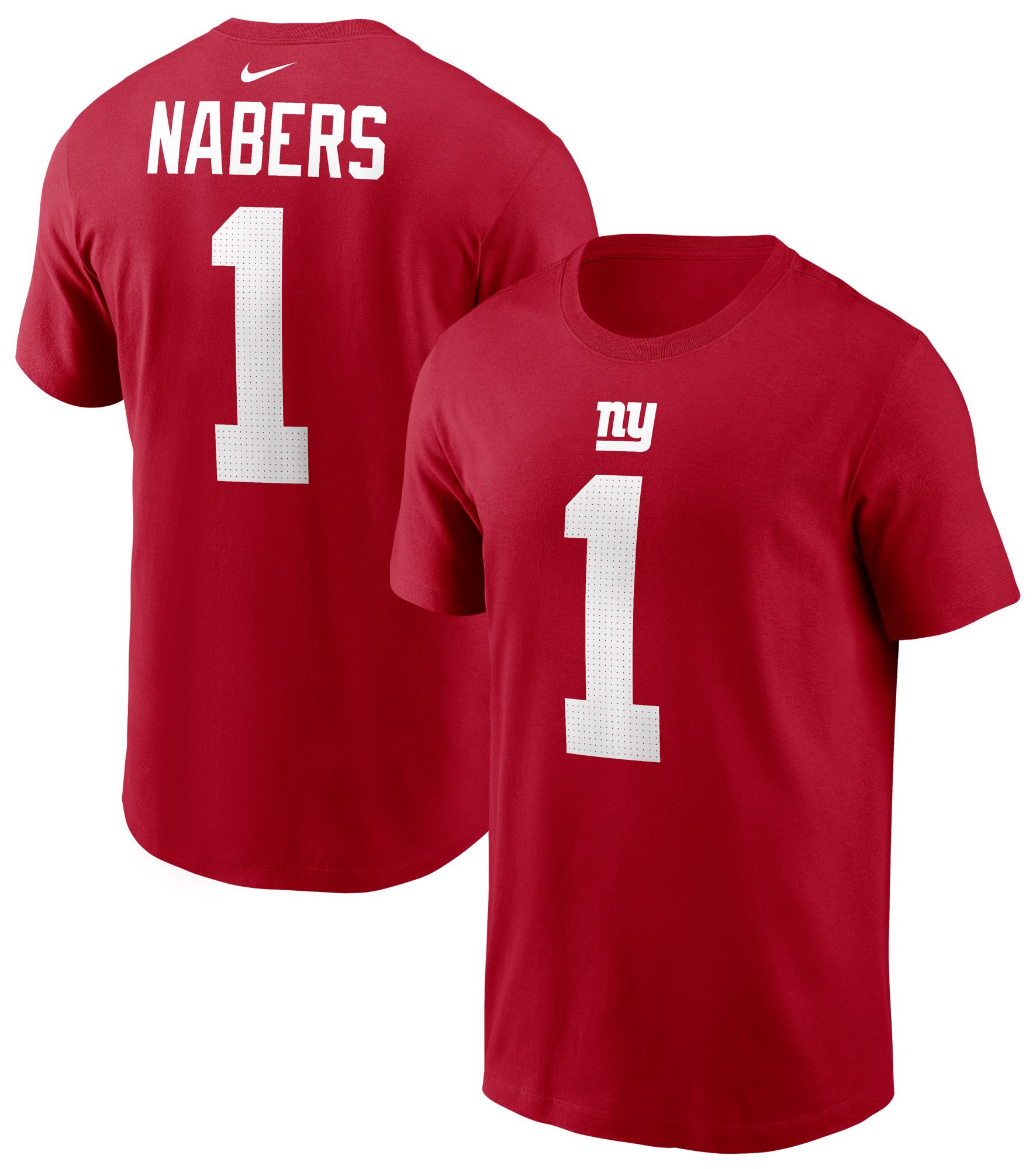 Nike Men's New York Giants Malik Nabers #1 Red T-Shirt | Dick's