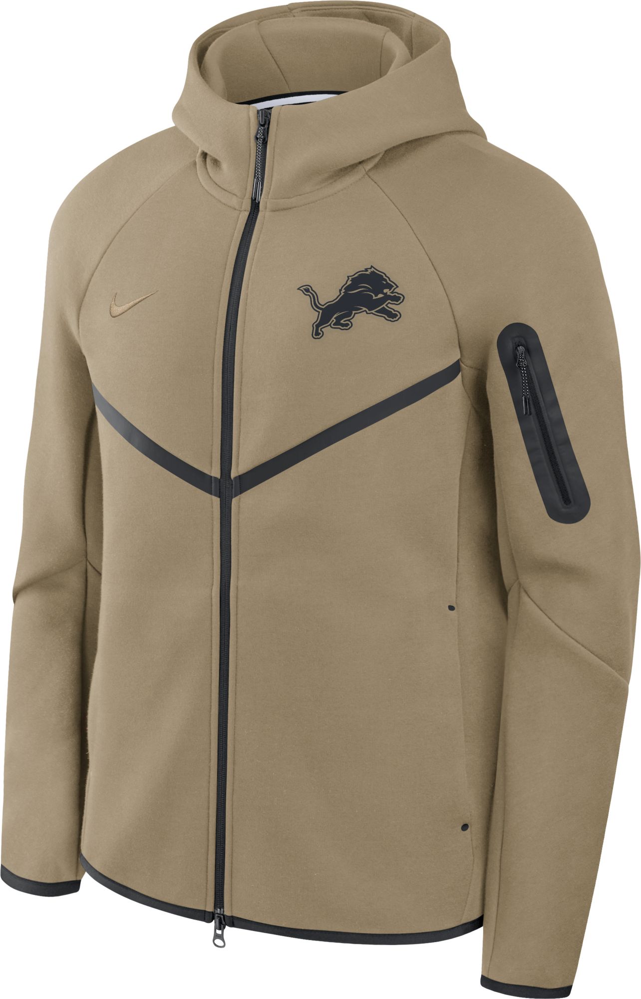 Nike Men's Detroit Lions Olive Tech Fleece Full-Zip Windrunner