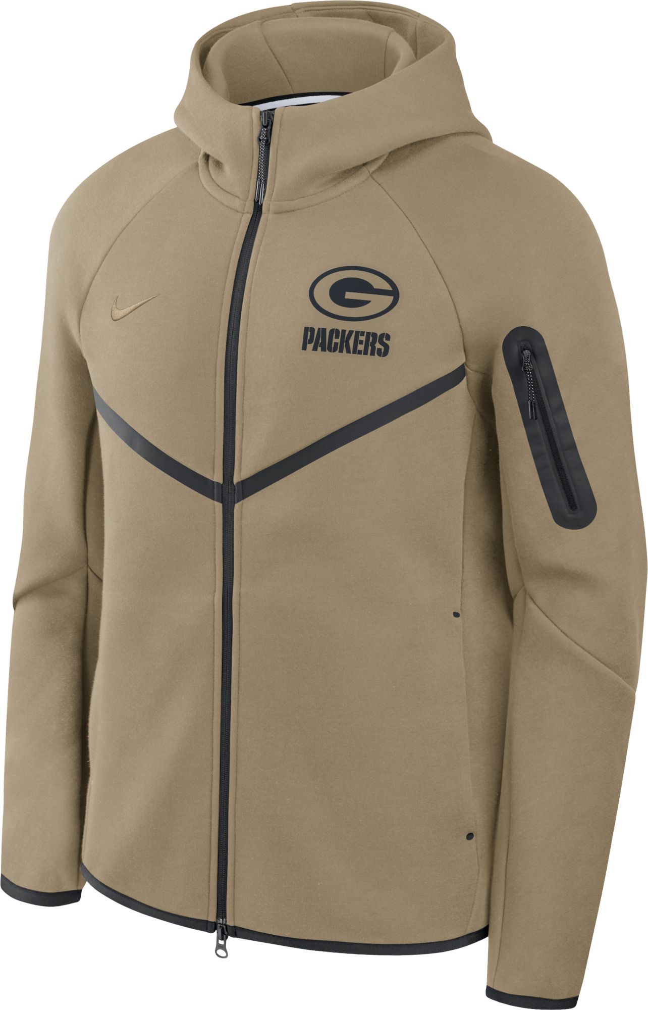 NIKE テックフリース　カーキー Nike Men's Green Bay Packers Olive Tech Fleece Full-Zip Windrunner