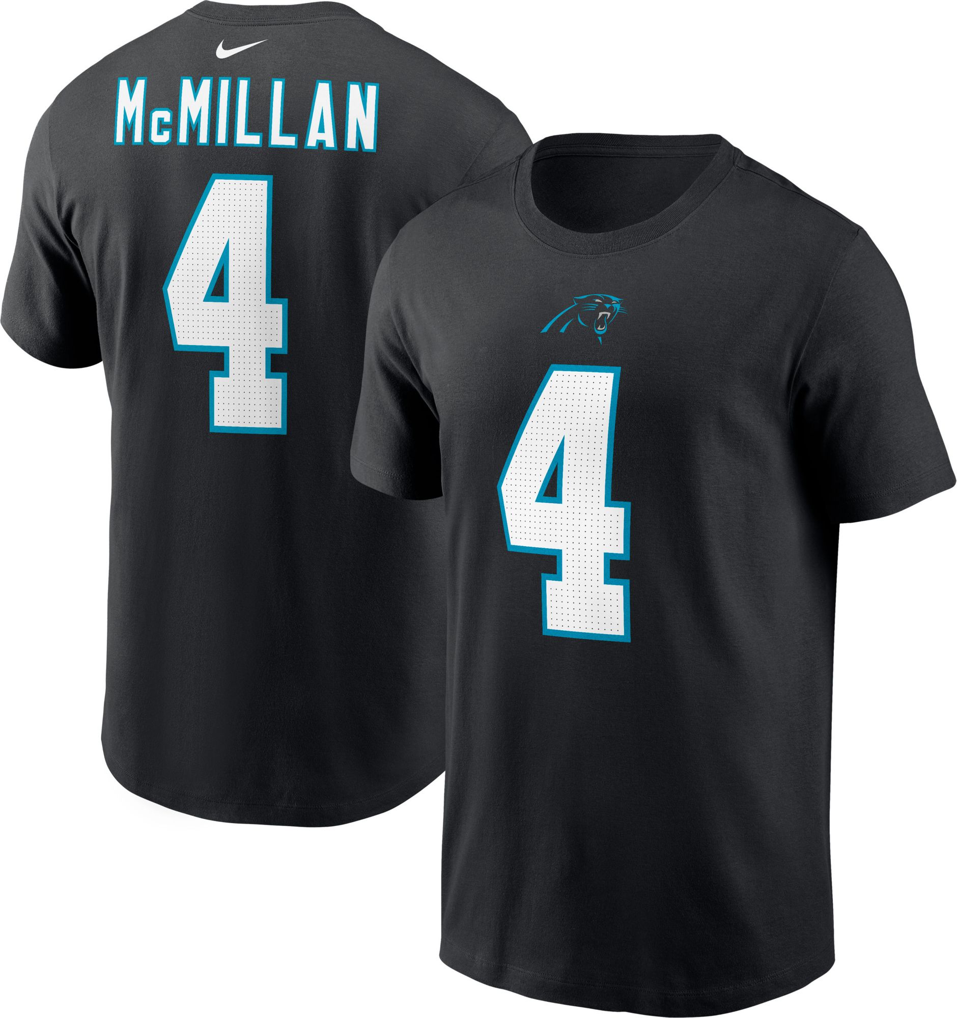 Nike Men's Carolina Panthers Tetairoa McMillan #4 Black T-Shirt