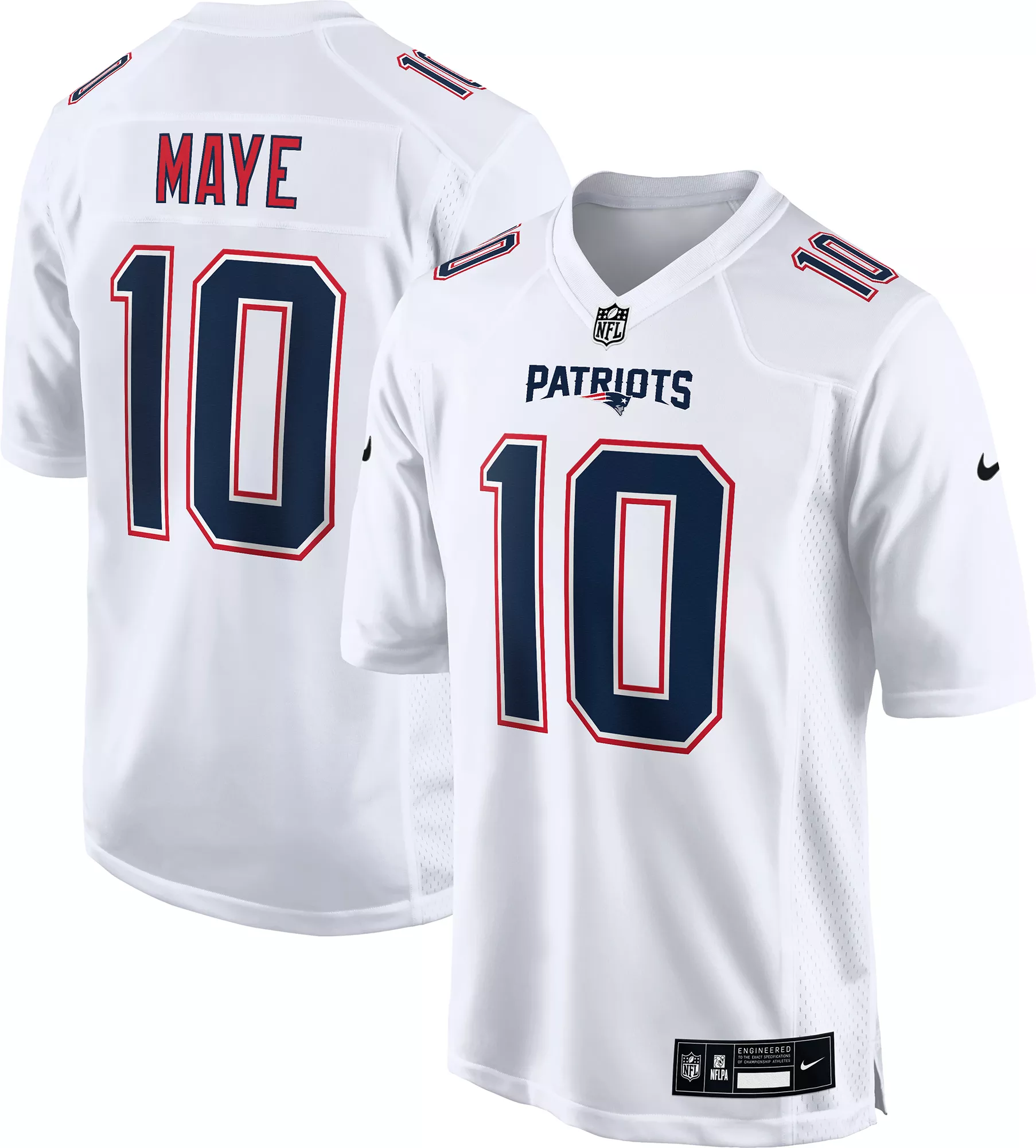 Nike Men's New England Patriots Drake Maye #10 White Tundra Jersey