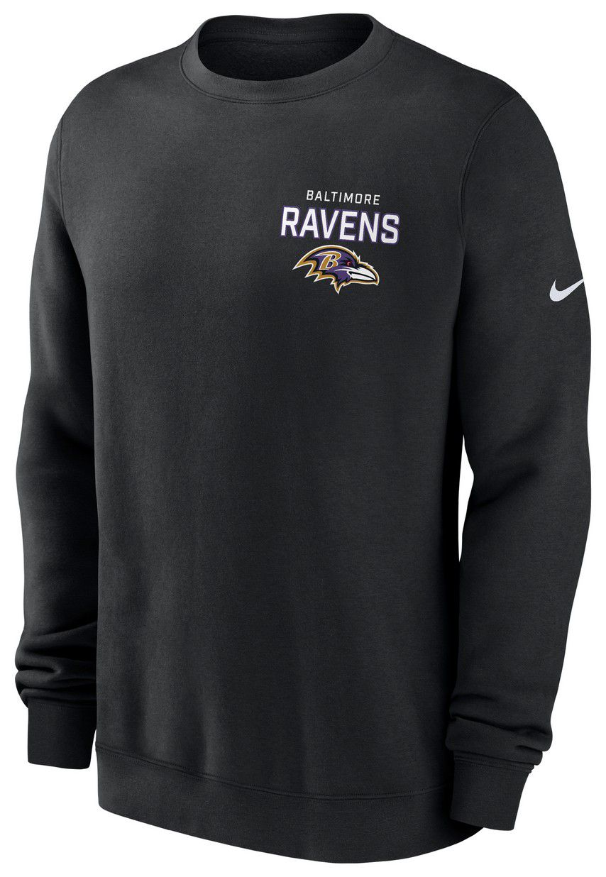 新品　THE RAVENS ブラック スウェット　Mサイズ Nike Men's Baltimore Ravens Black Club Fleece Crew Pullover