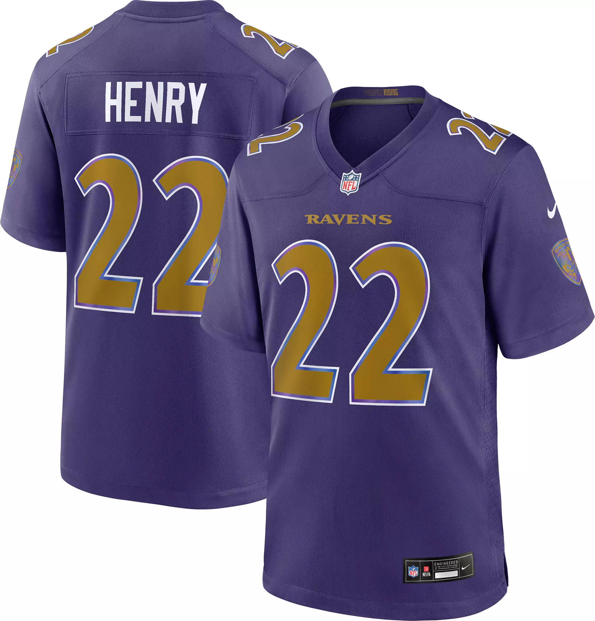 Nike Men's Baltimore Ravens Derrick Henry #22 Black 2nd Alternate Game Jersey