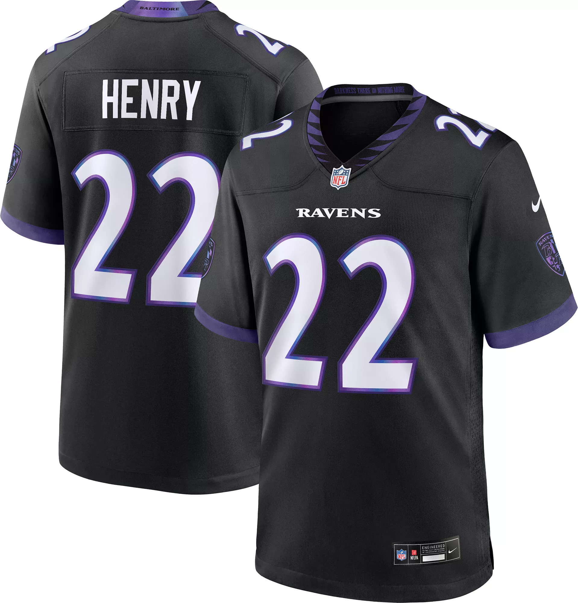 Nike Men's Baltimore Ravens Derrick Henry #22 Black Alternate Game Jersey