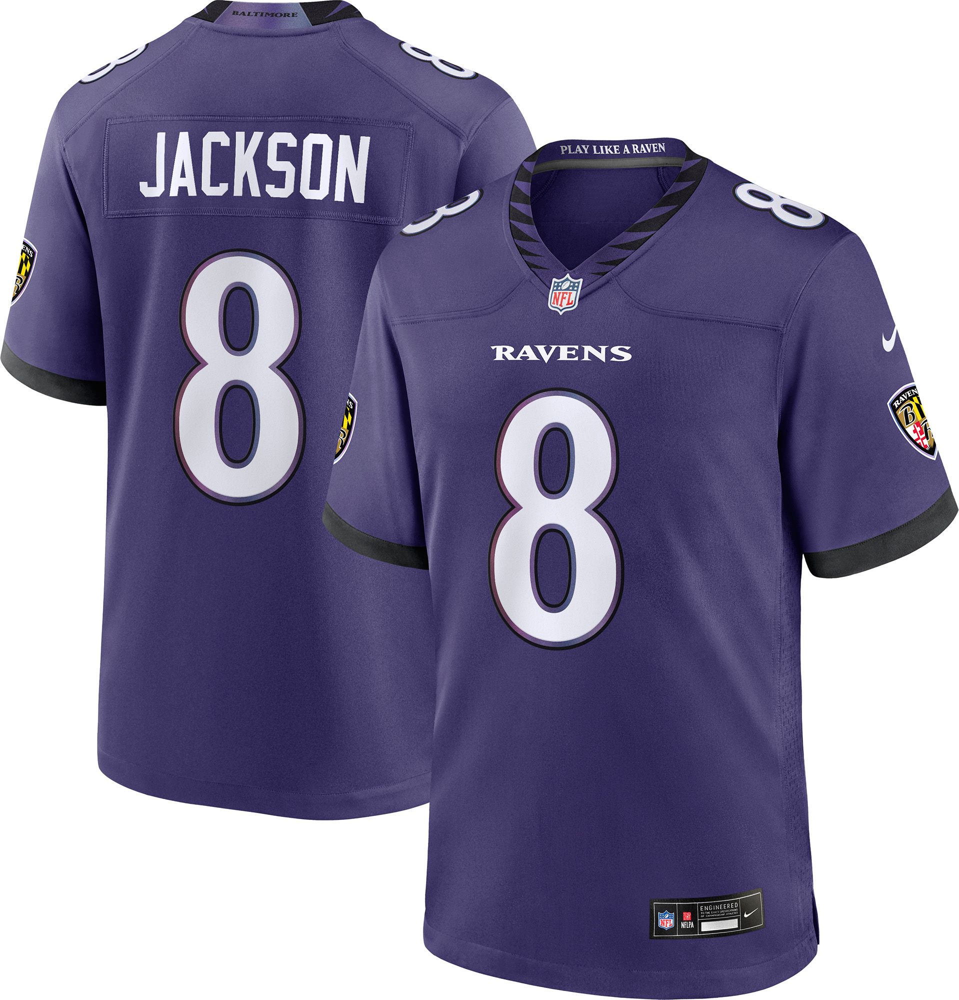 Nike Men's Baltimore Ravens Lamar Jackson #8 Purple Home Game
