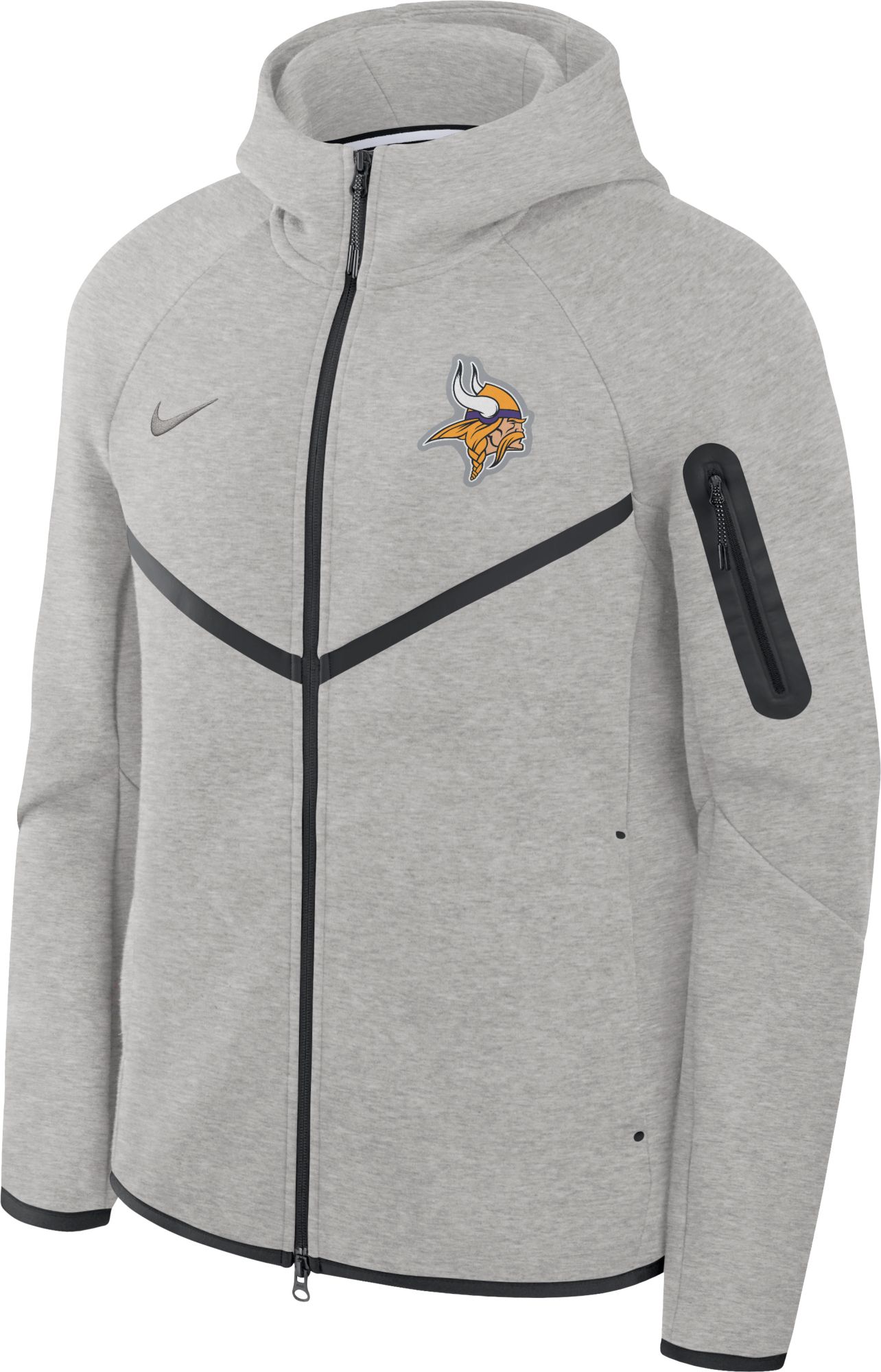 Nike Men's Minnesota Vikings Dark Grey Heather Tech Fleece Full