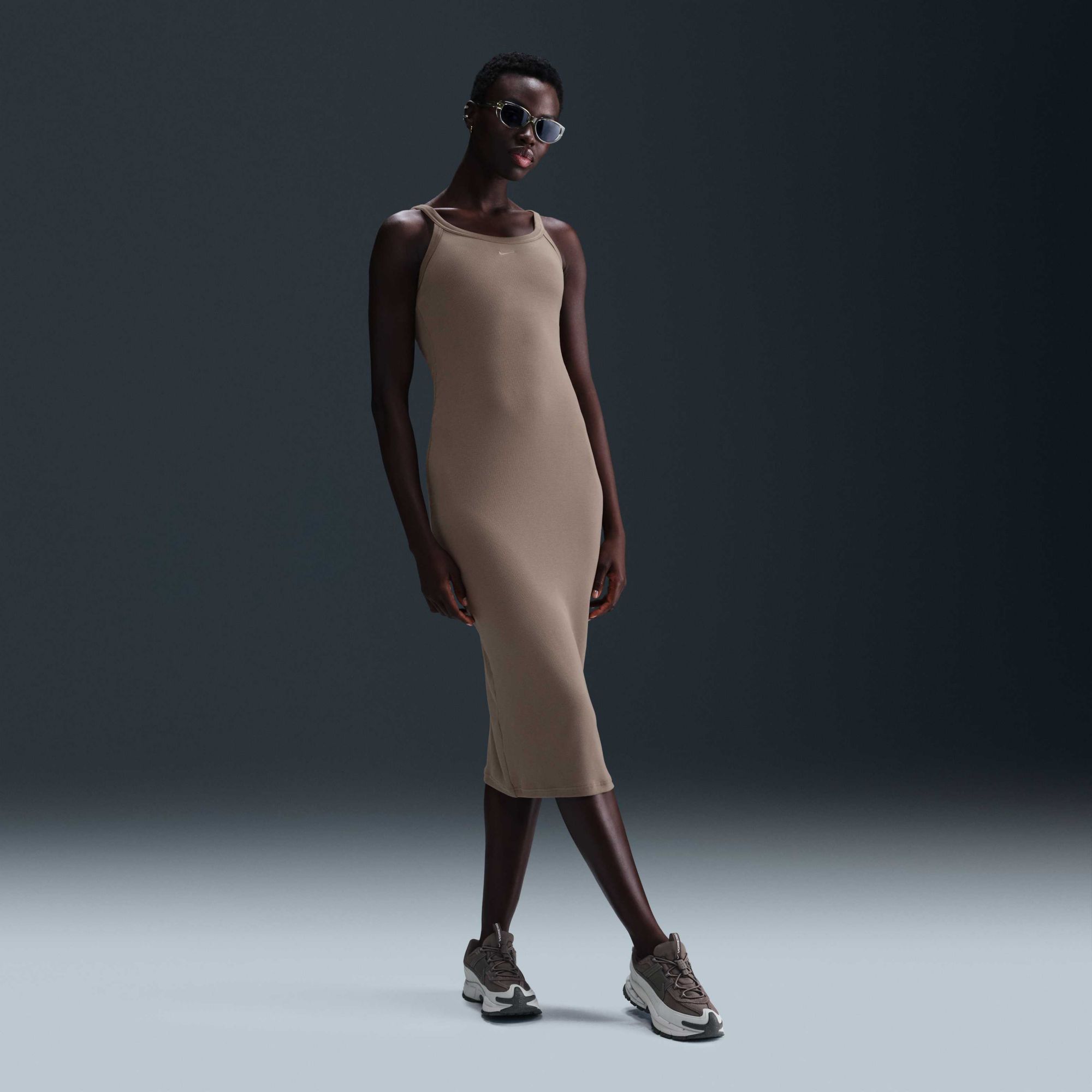 nike ribbed bodycon mini swoosh dress Nike Sportswear Chill Knit Women's Tight Long-Sleeve Midi Mini-Rib Dress