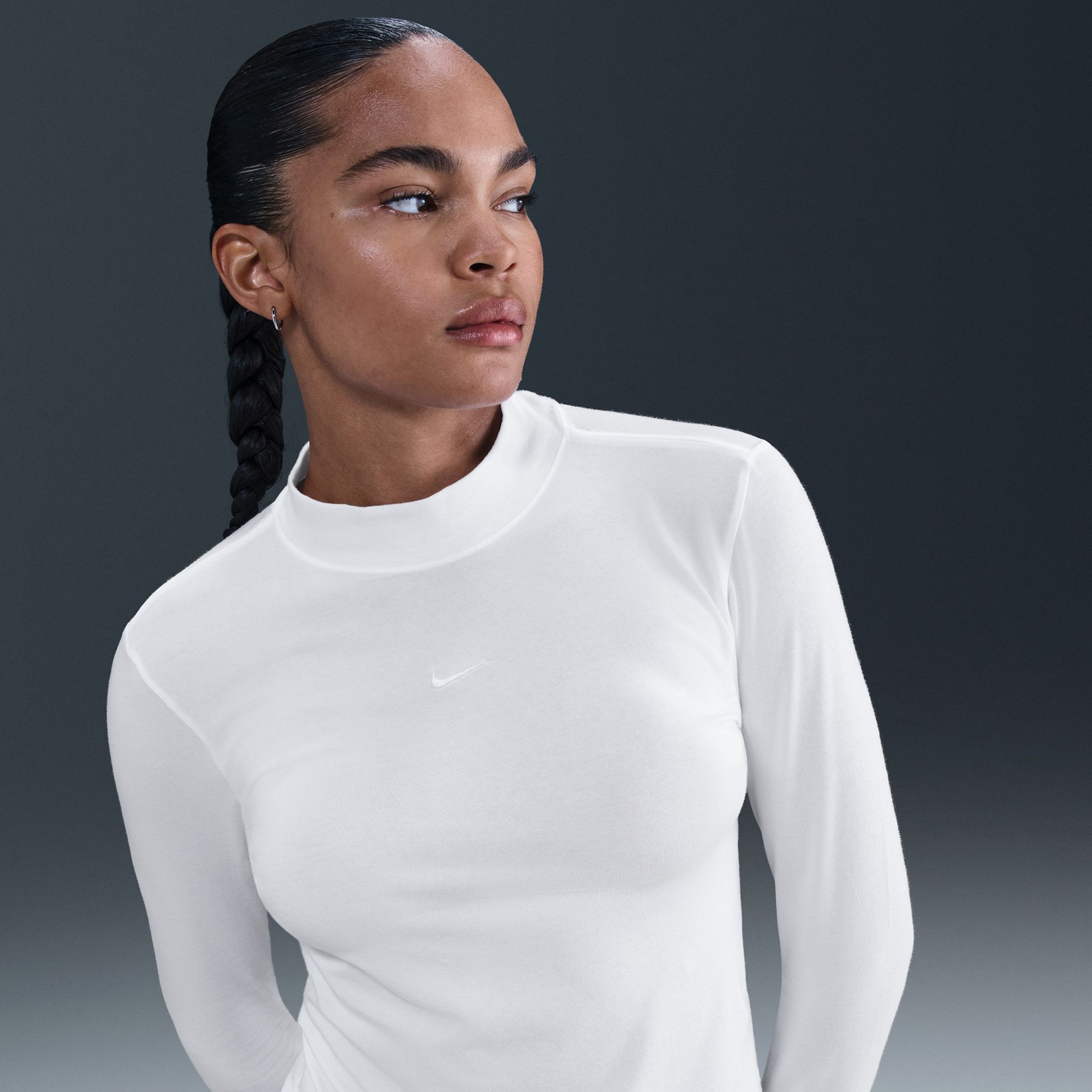 Nike Women's Sportswear Chill Knit Slim Long-Sleeve Mock-Neck T