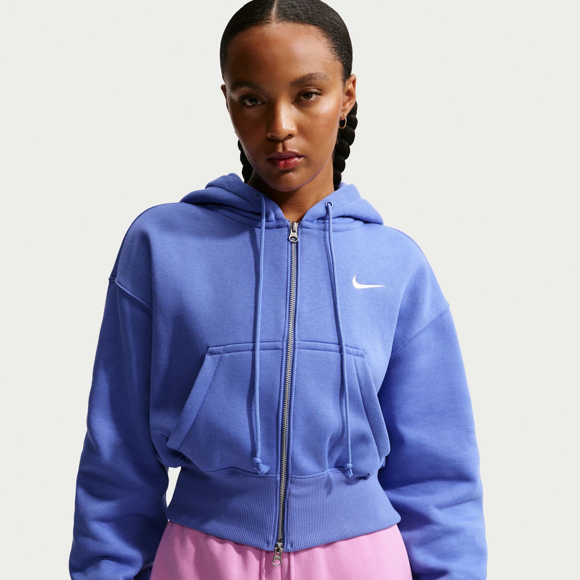 Jenny Fox デニムパフスリーブワンピース　コートにも♡定価94,600円 Nike Women's Sportswear Phoenix Fleece Loose Full-Zip Cropped