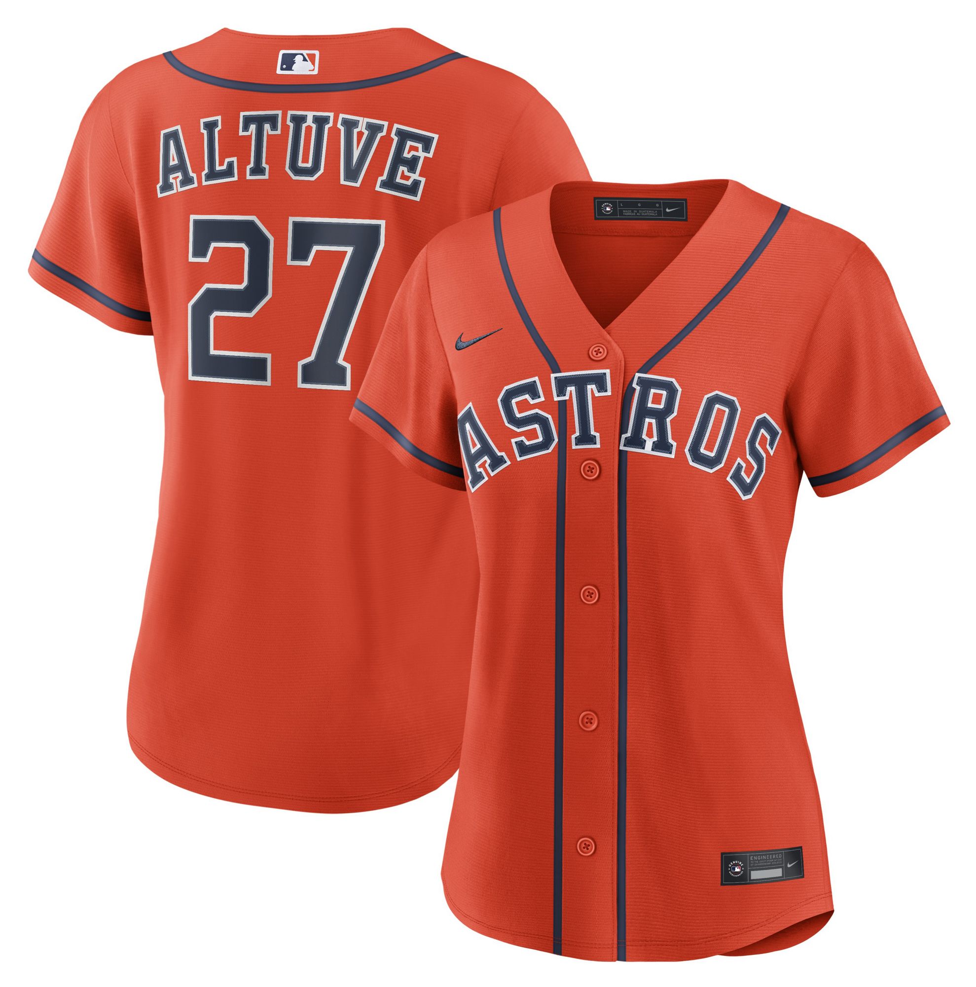 Nike Women's Houston Astros Jose Altuve #27 Orange Alternate