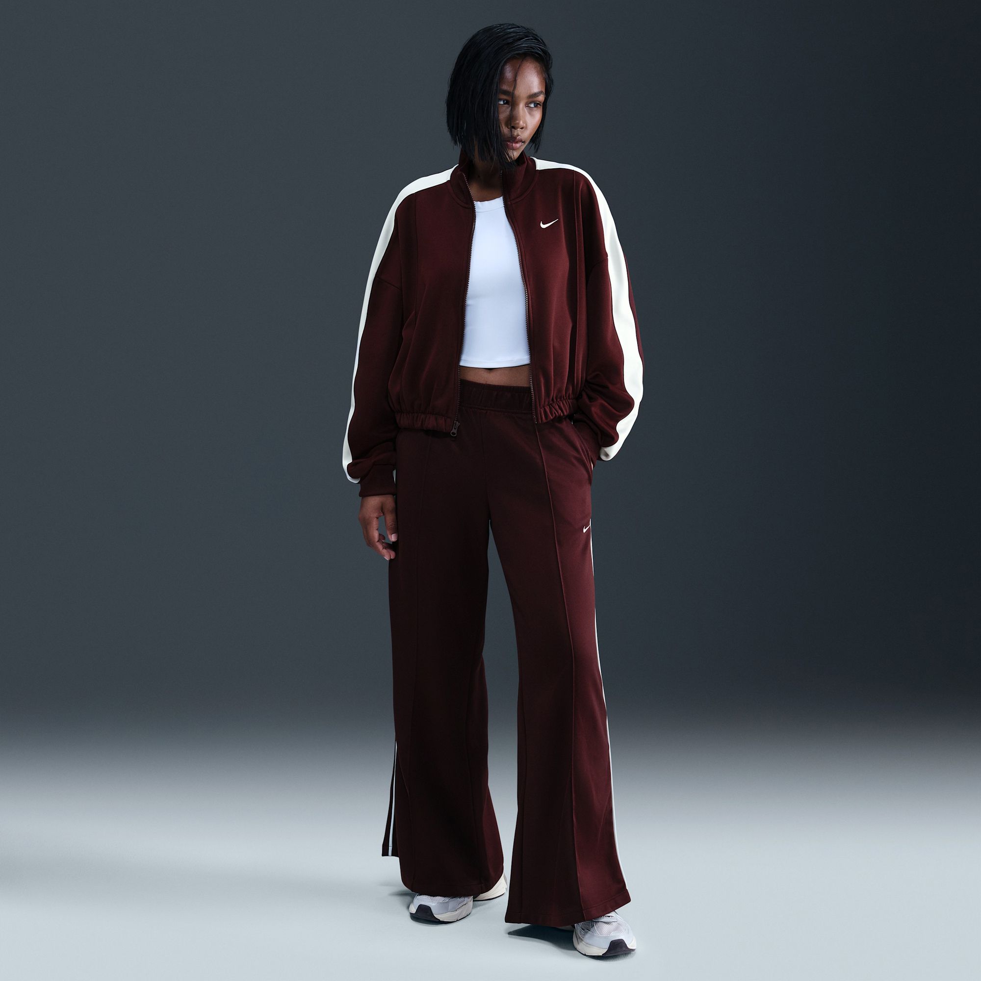 Nike Women's Sportswear Mid-Rise Wide-Leg Track Pants | Dick's