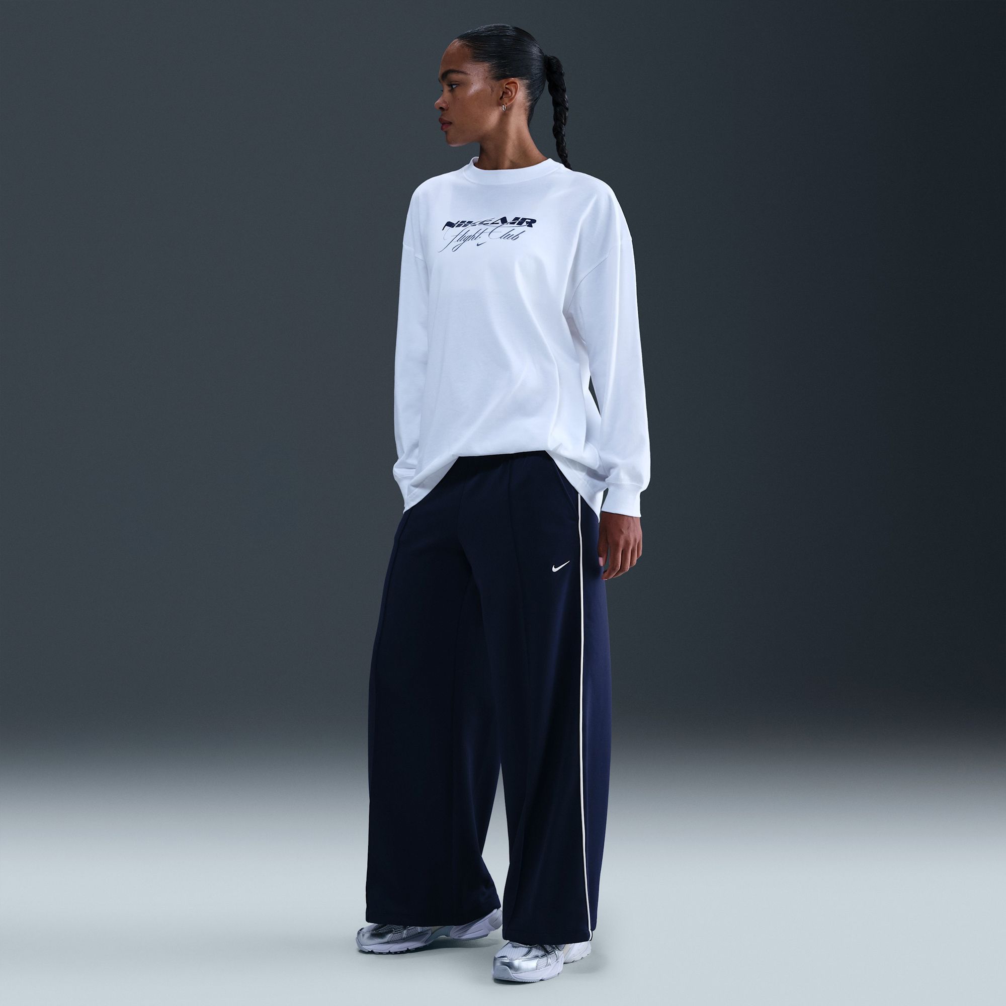 Nike Women's Sportswear Mid-Rise Wide-Leg Track Pants | Dick's