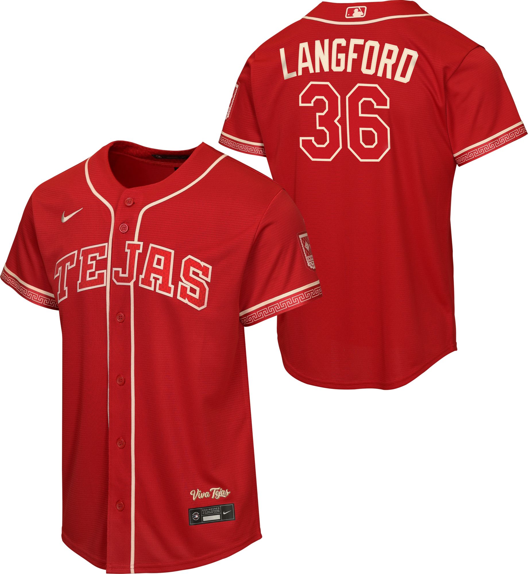 Nike Youth Texas Rangers Wyatt Langford #36 2026 City Connect