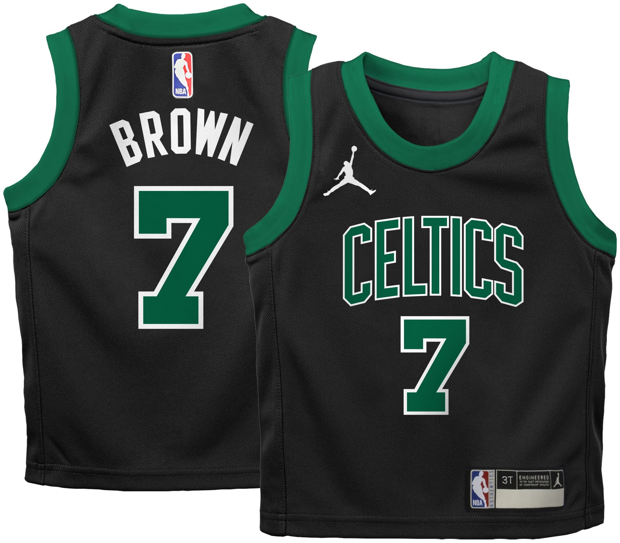 Jordan Little Kids' Boston Celtics Jaylen Brown #7 Black Swingman