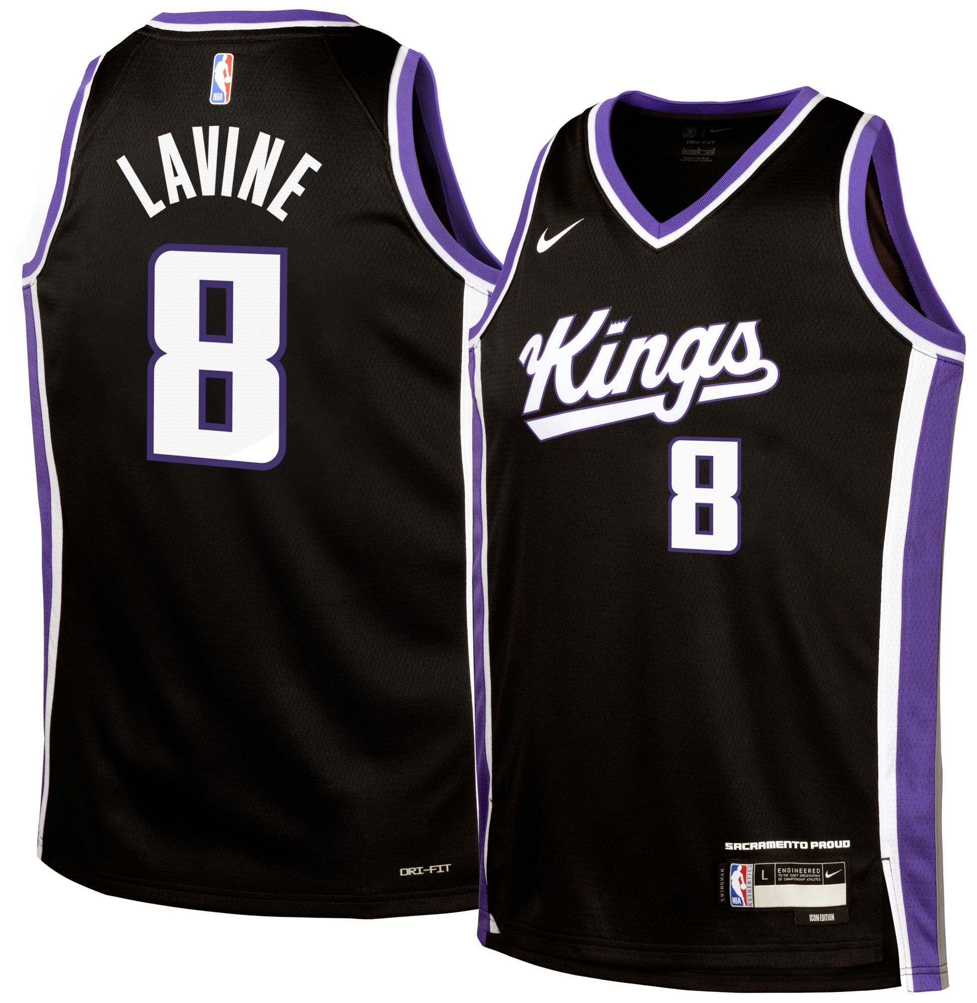 Nike Youth Sacramento Kings Zach LaVine #8 Black Swingman Icon