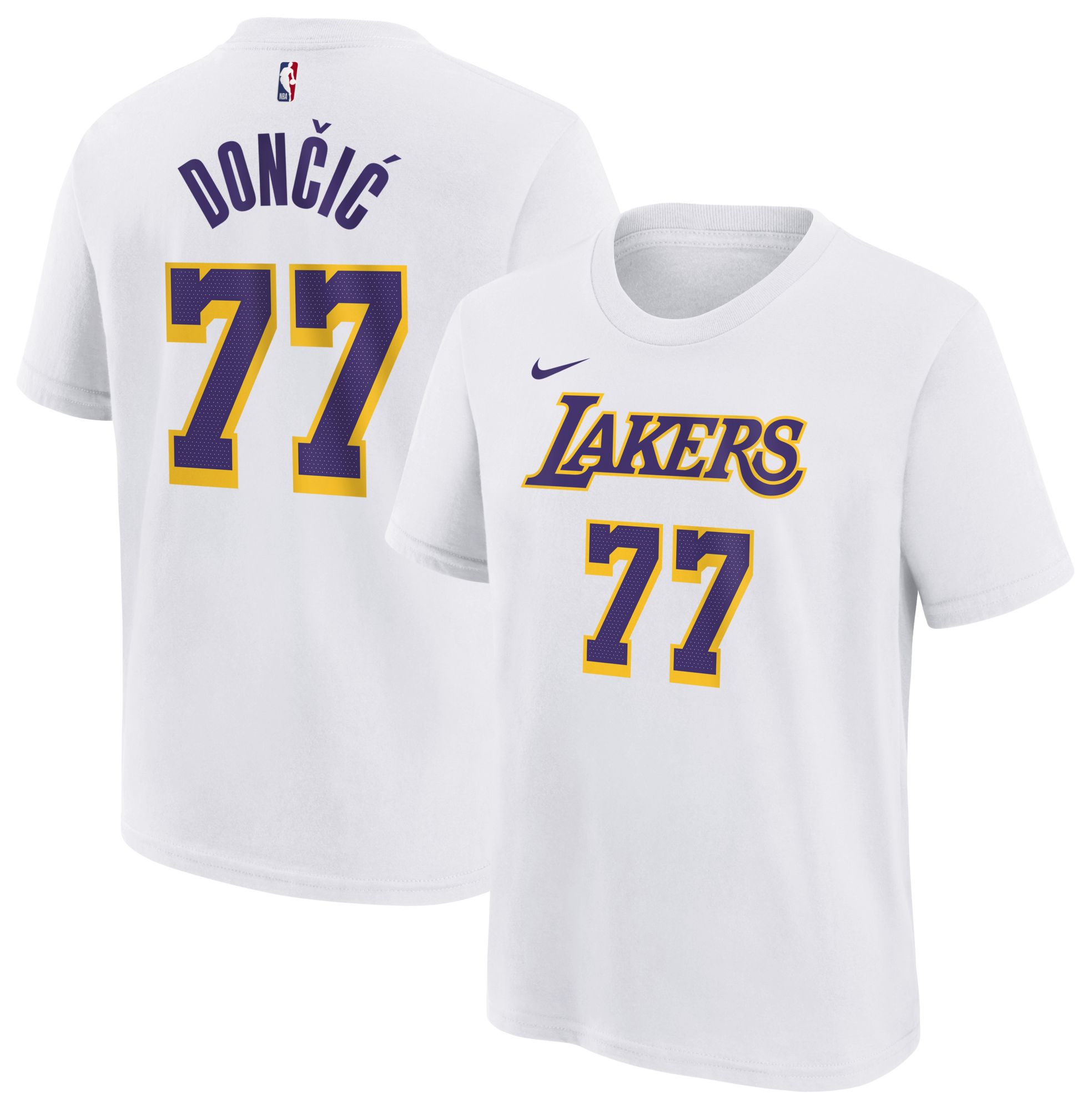 Nike Youth Los Angeles Lakers Luka Doncic #77 Association White T