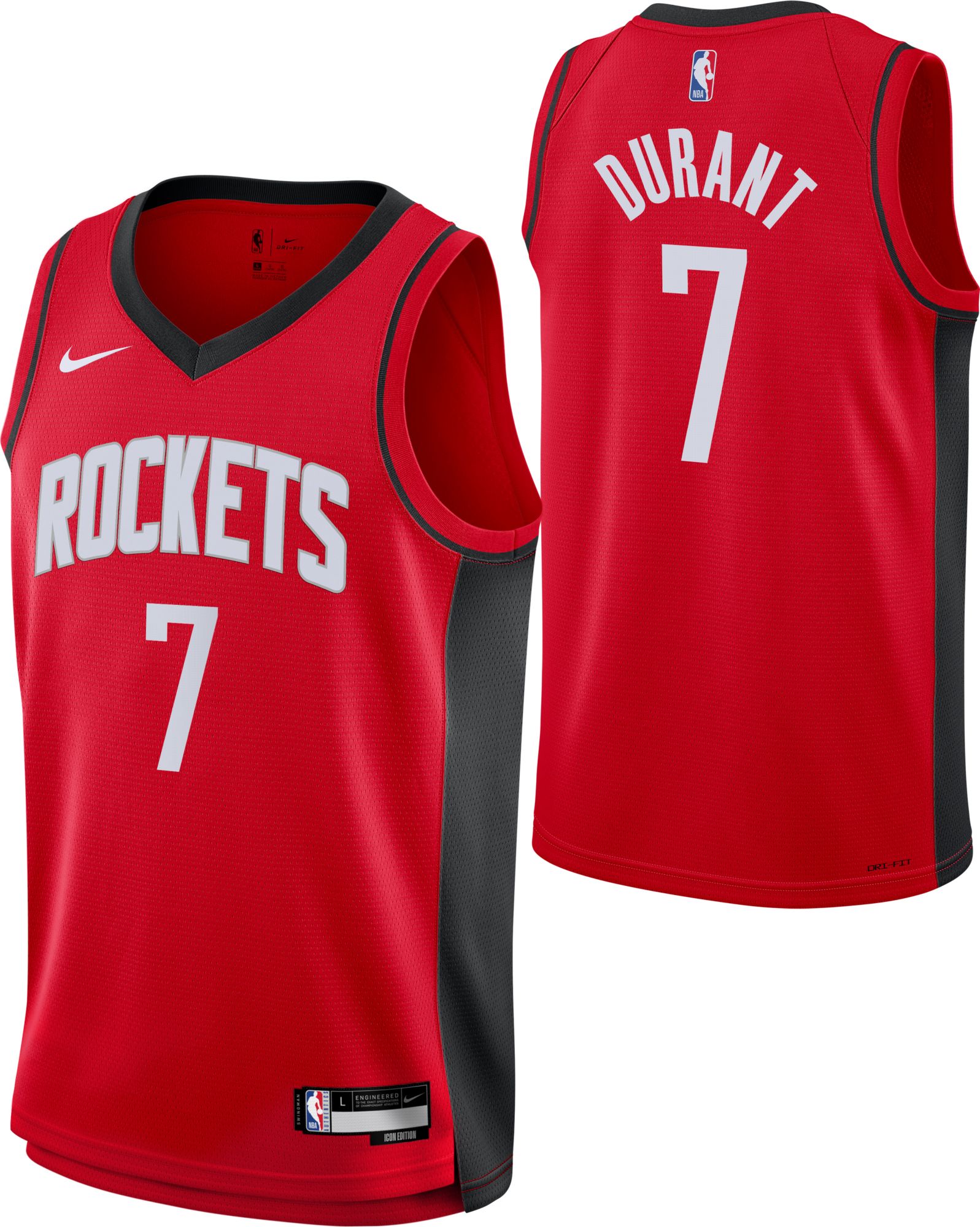 Nike Youth Houston Rockets Kevin Durant #7 Red Swingman Icon