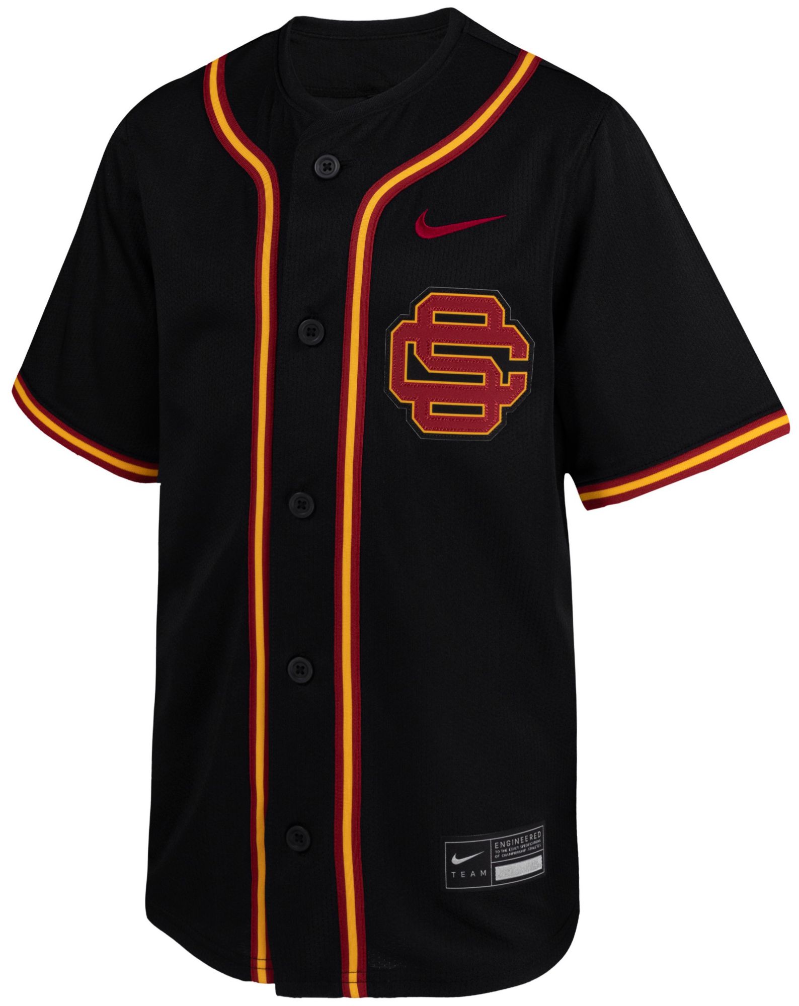 希少 NIKE USC トロージャンズ アメフト ゲームシャツ 刺繍 黒 Nike Youth USC Trojans Black Replica Baseball Jersey | Dick's