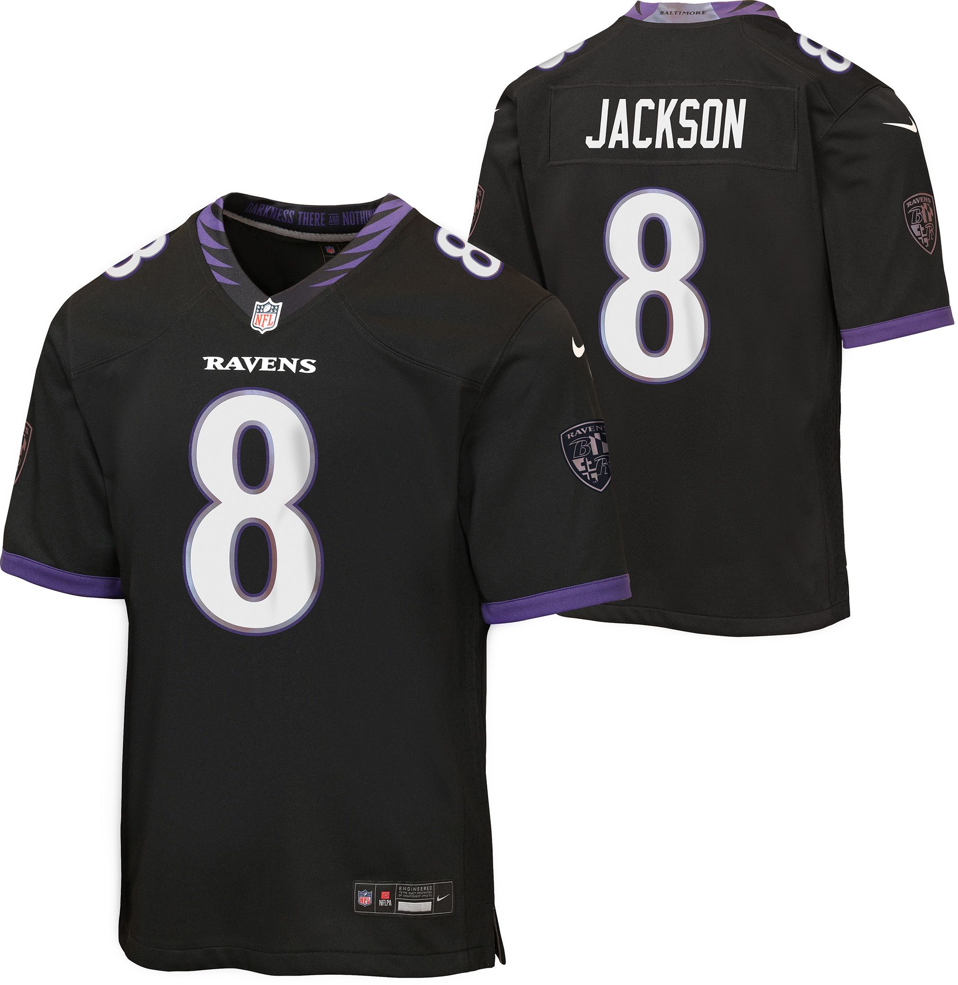 Nike Youth Baltimore Ravens Lamar Jackson #8 Black Alternate Game