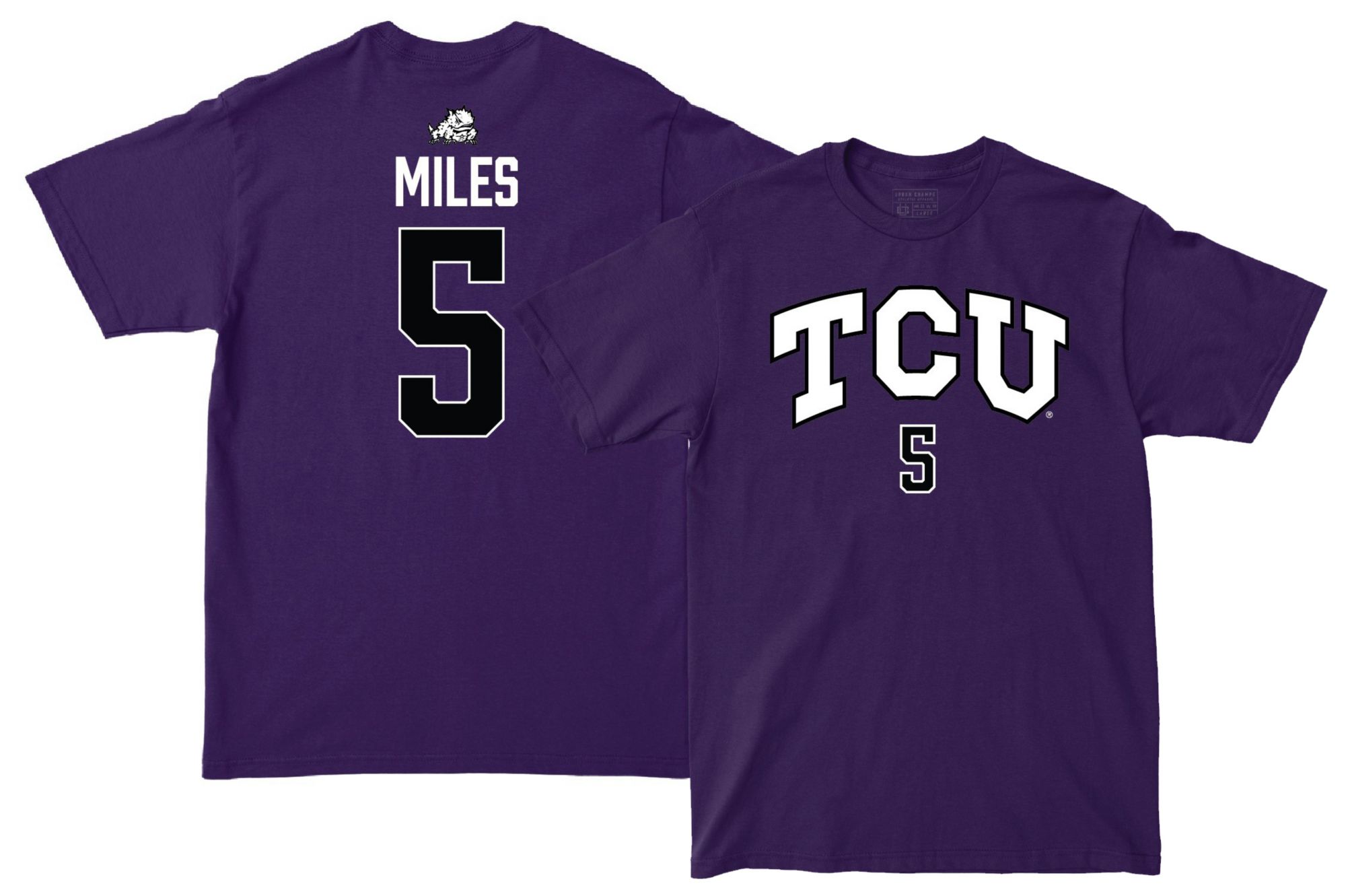 Campus Ink Men's TCU Horned Frogs Olivia Miles #5 Purple T-Shirt