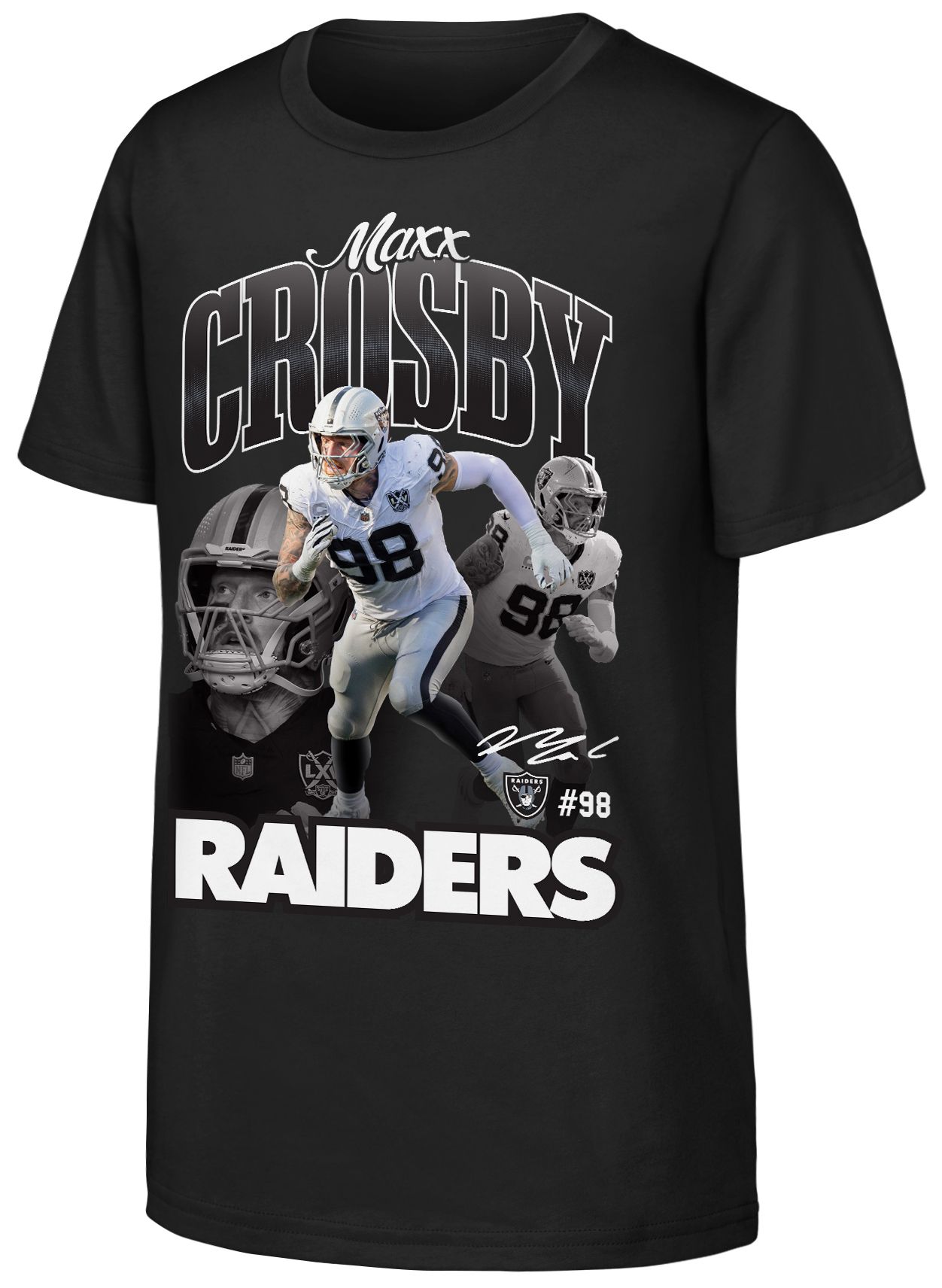 NFL Team Apparel Youth Las Vegas Raiders Maxx Crosby #98 Black