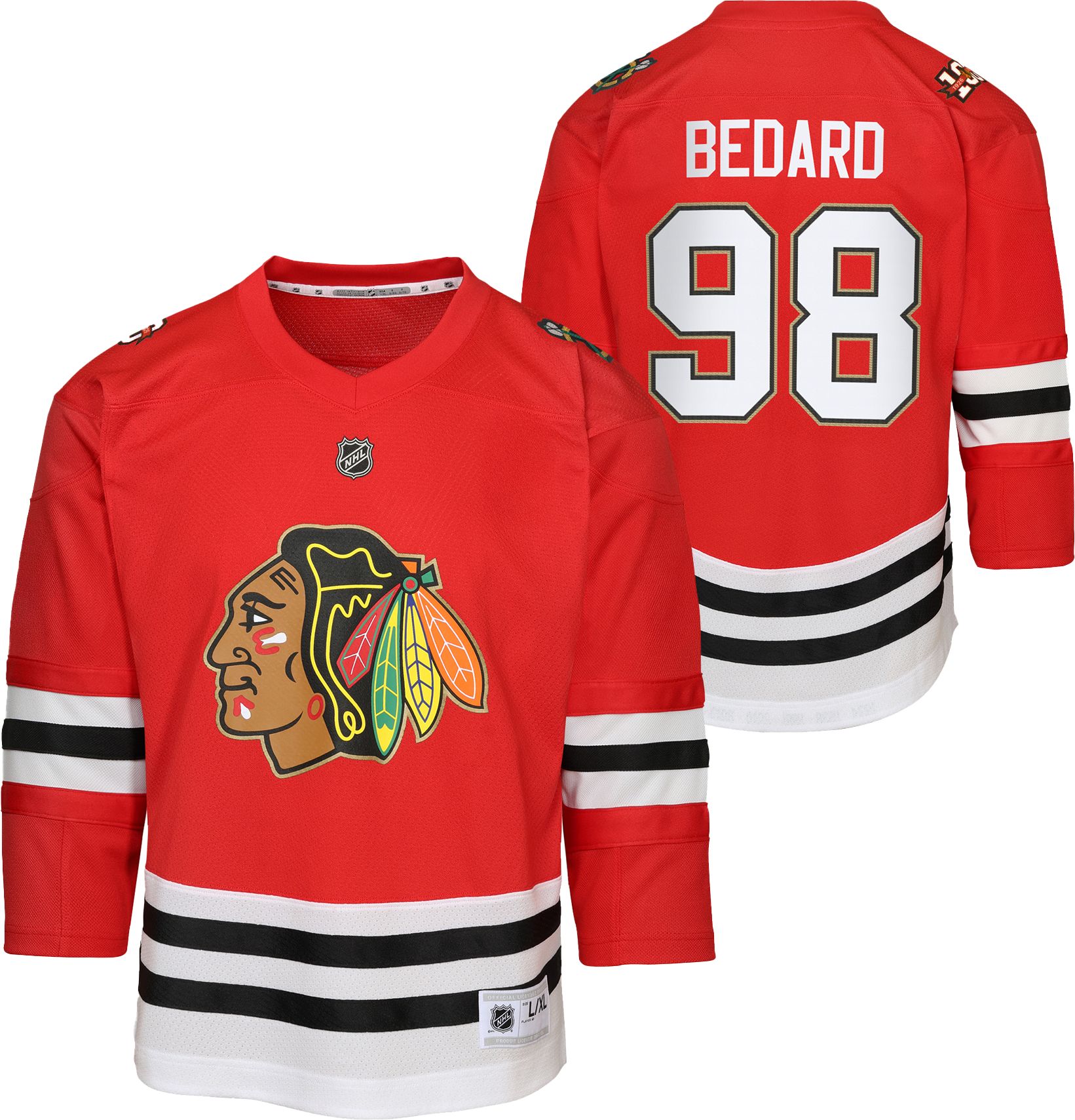blackhawks jersey dress Toddler Connor Bedard Red Chicago Centennial Replica Player Size: 4T PARTY-DRESSES