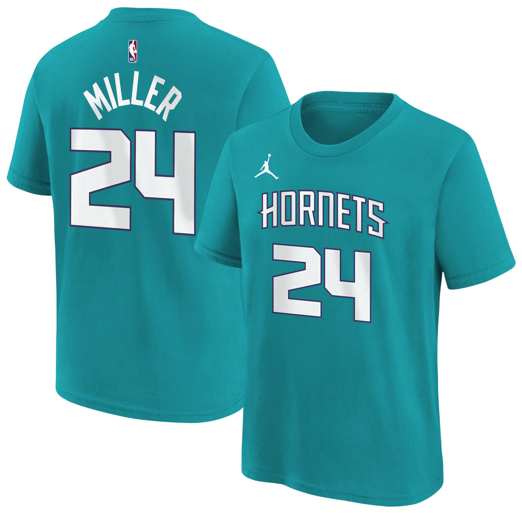 NBA Youth Charlotte Hornets Brandon Miller #24 Teal T-Shirt