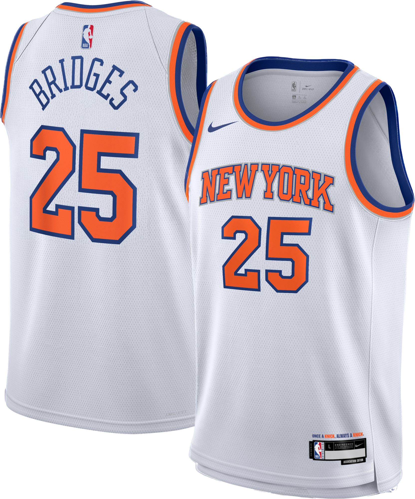Nike Youth New York Knicks Mikal Bridges #25 White Swingman