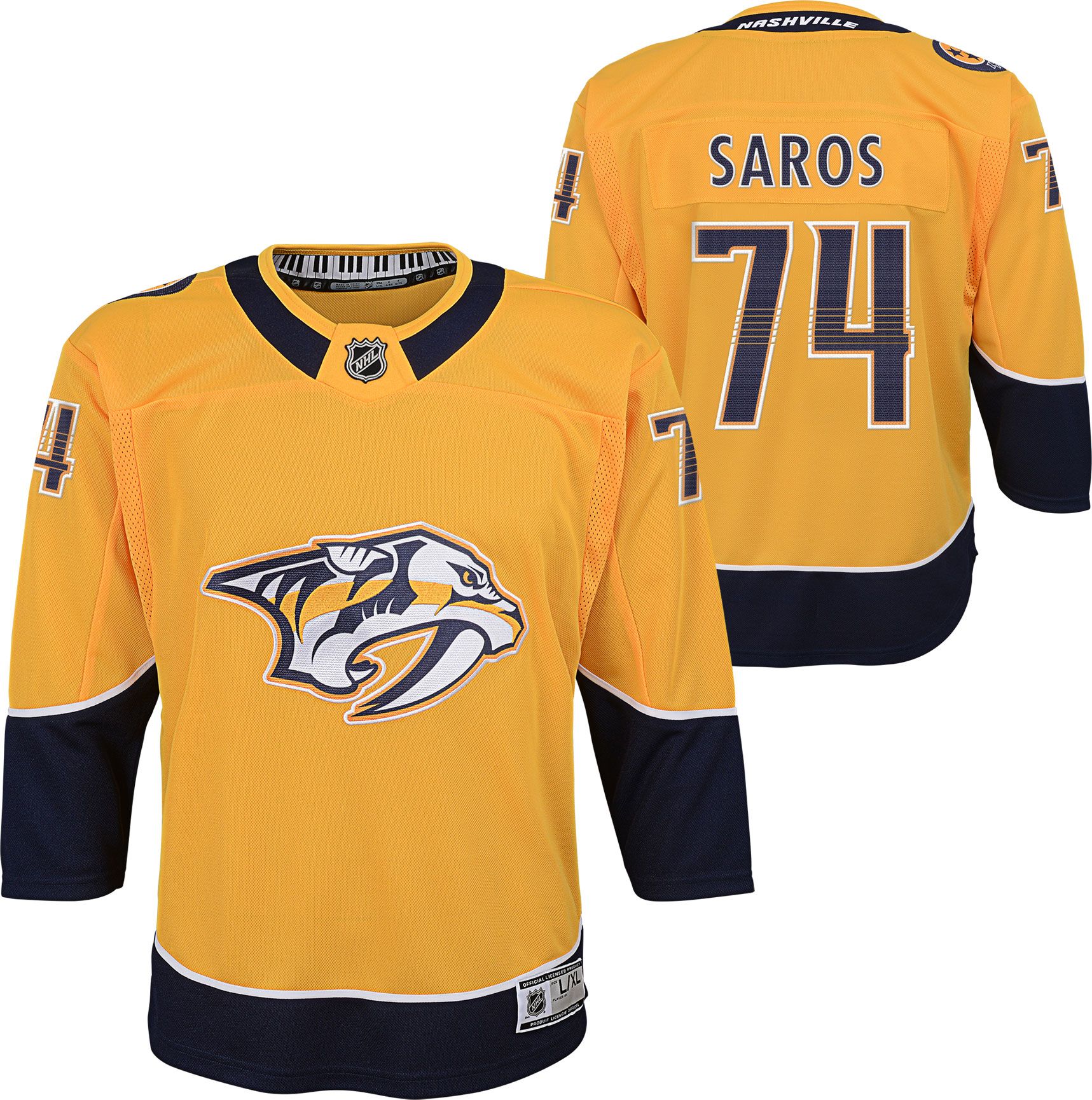 Outerstuff Youth Nashville Predators Yellow Juuse Saros #74