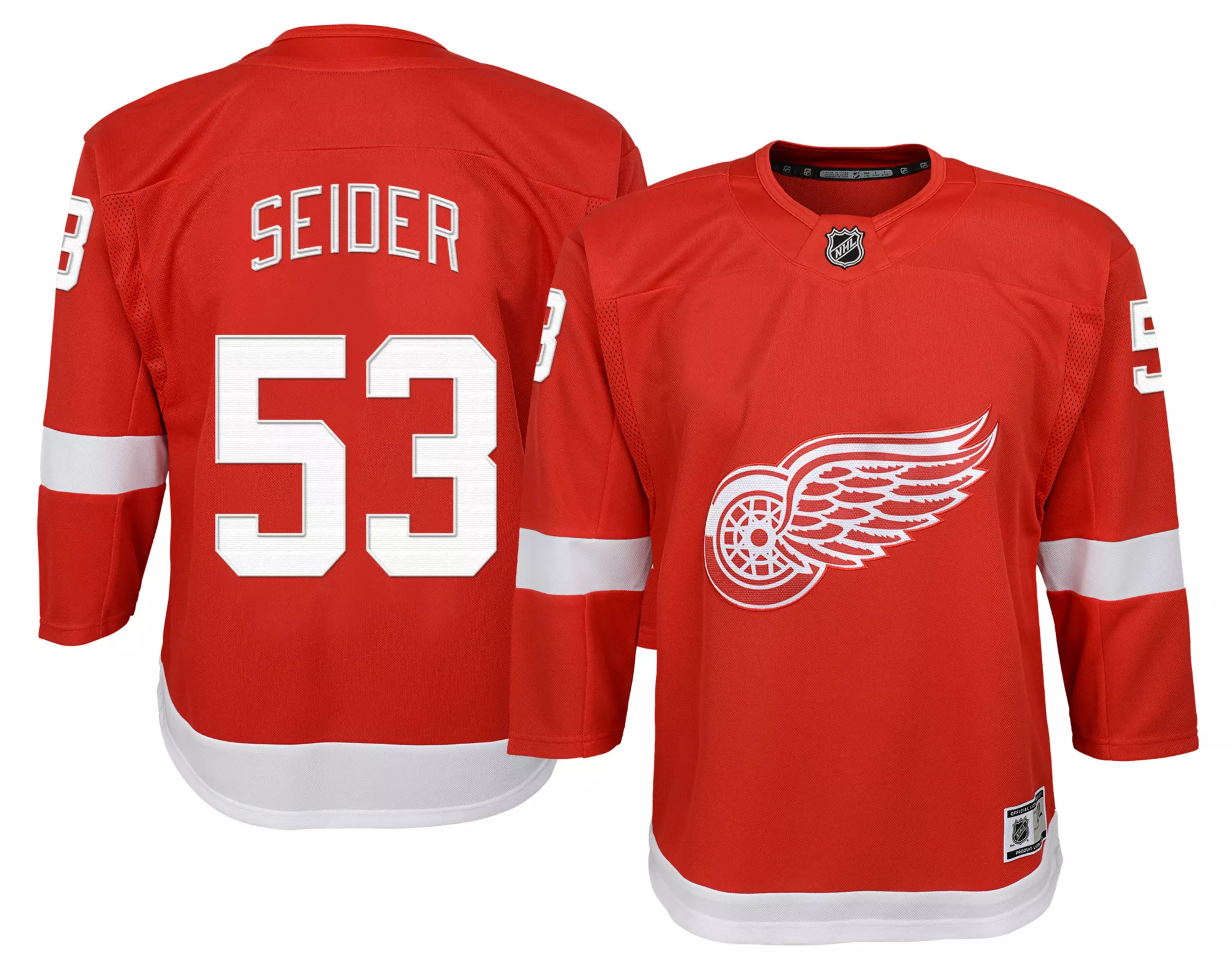 Outerstuff Youth Detroit Red Wings Red Moritz Seider #53 Authentic Home Jersey