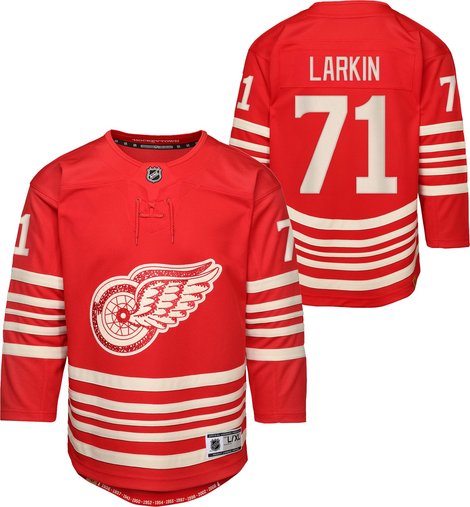 ヒスミニ エンジェル 総柄 セトア レッド 長袖 FREE 80-90 NHL Youth Detroit Red Wings Dylan Larkin #71 Centennial Alternate