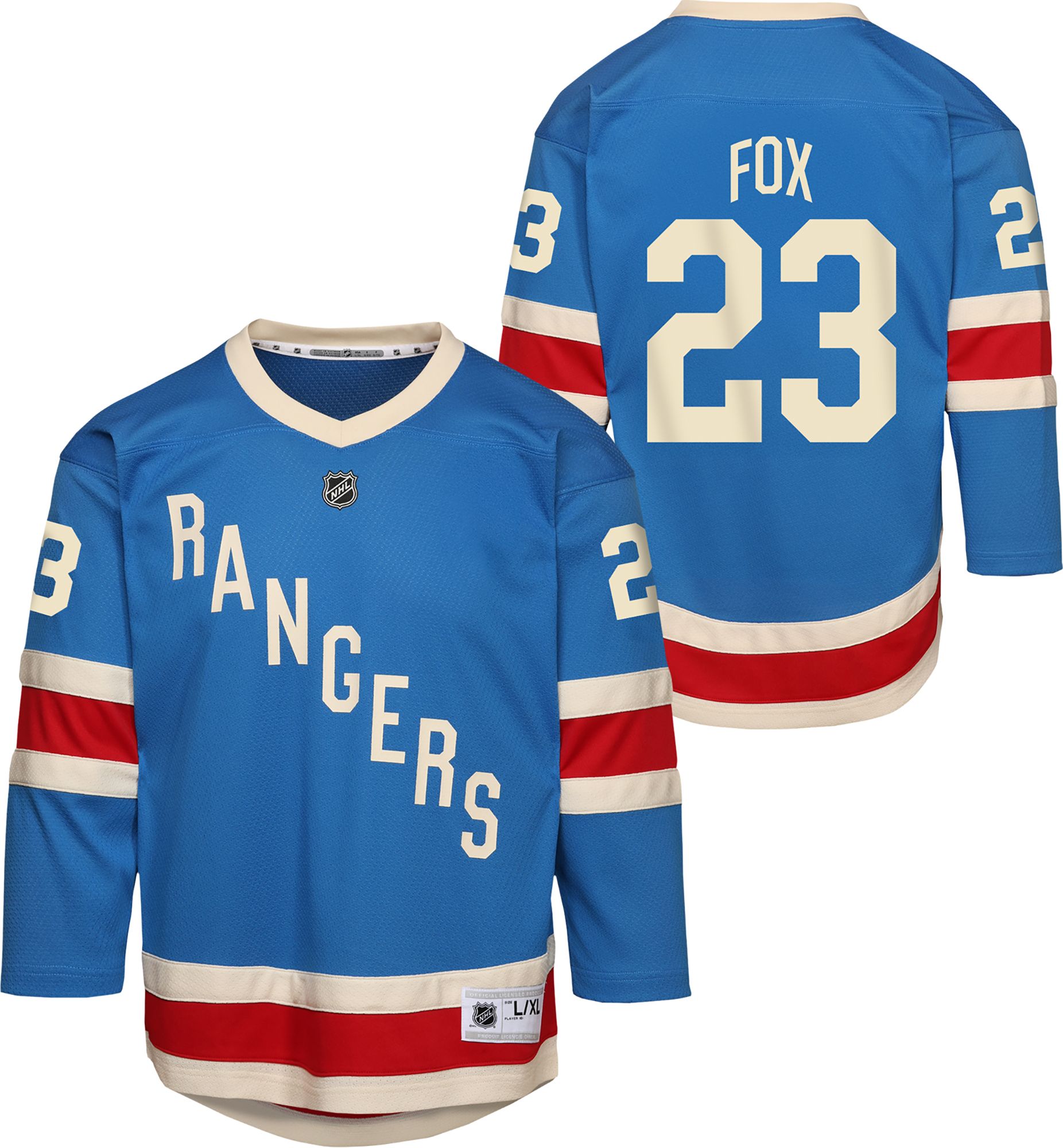 NHL Youth New York Rangers Adam Fox #23 Breakaway Blue Replica