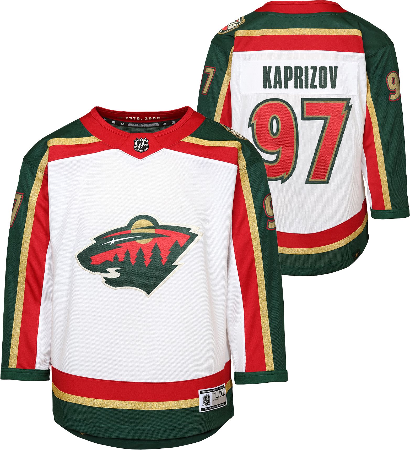 NHL Youth Minnesota Wild Kirill Kaprizov #97 White Alternate