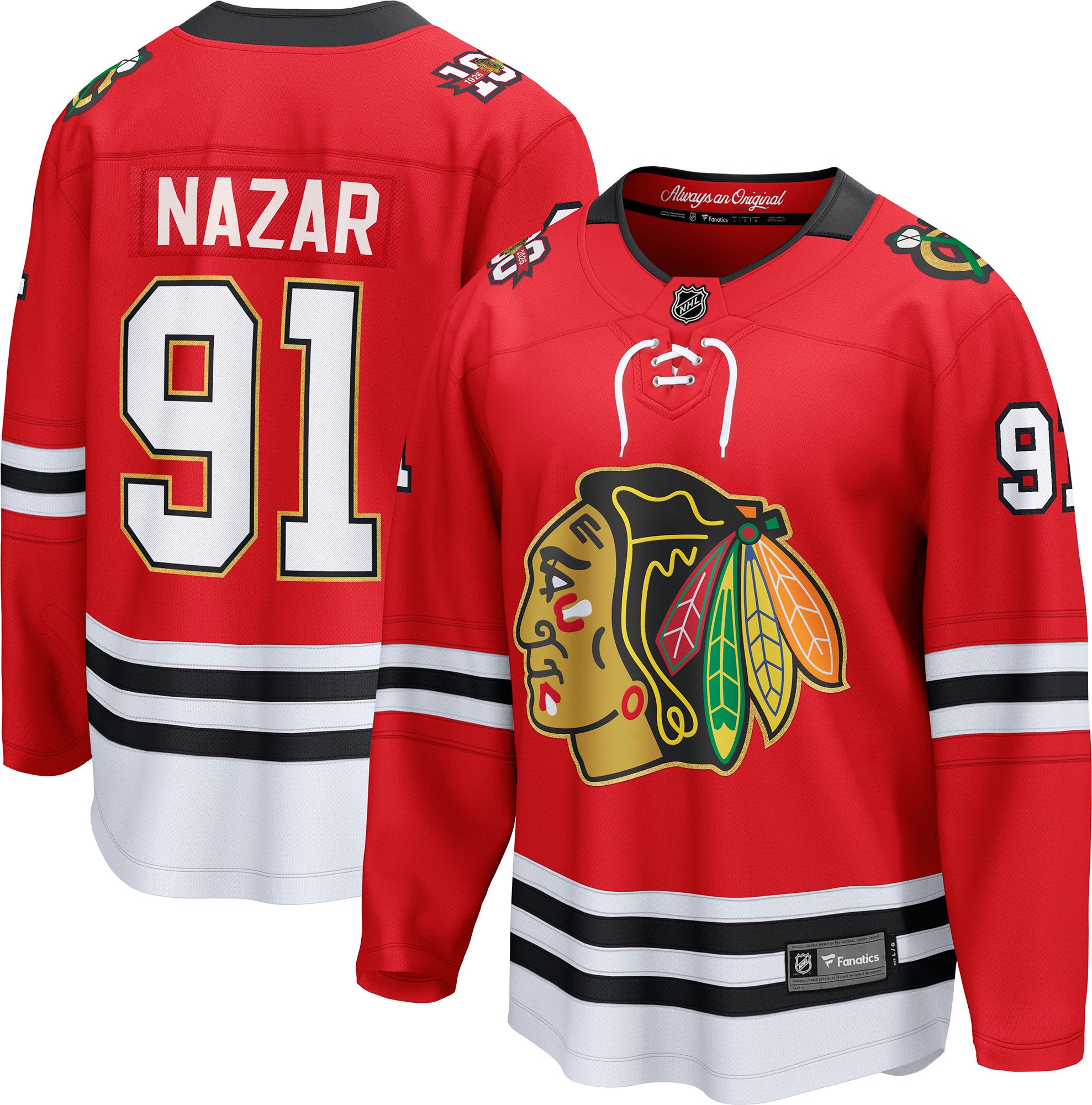 NHL Men's Chicago Blackhawks Frank Nazar #91 Red Breakaway Replica