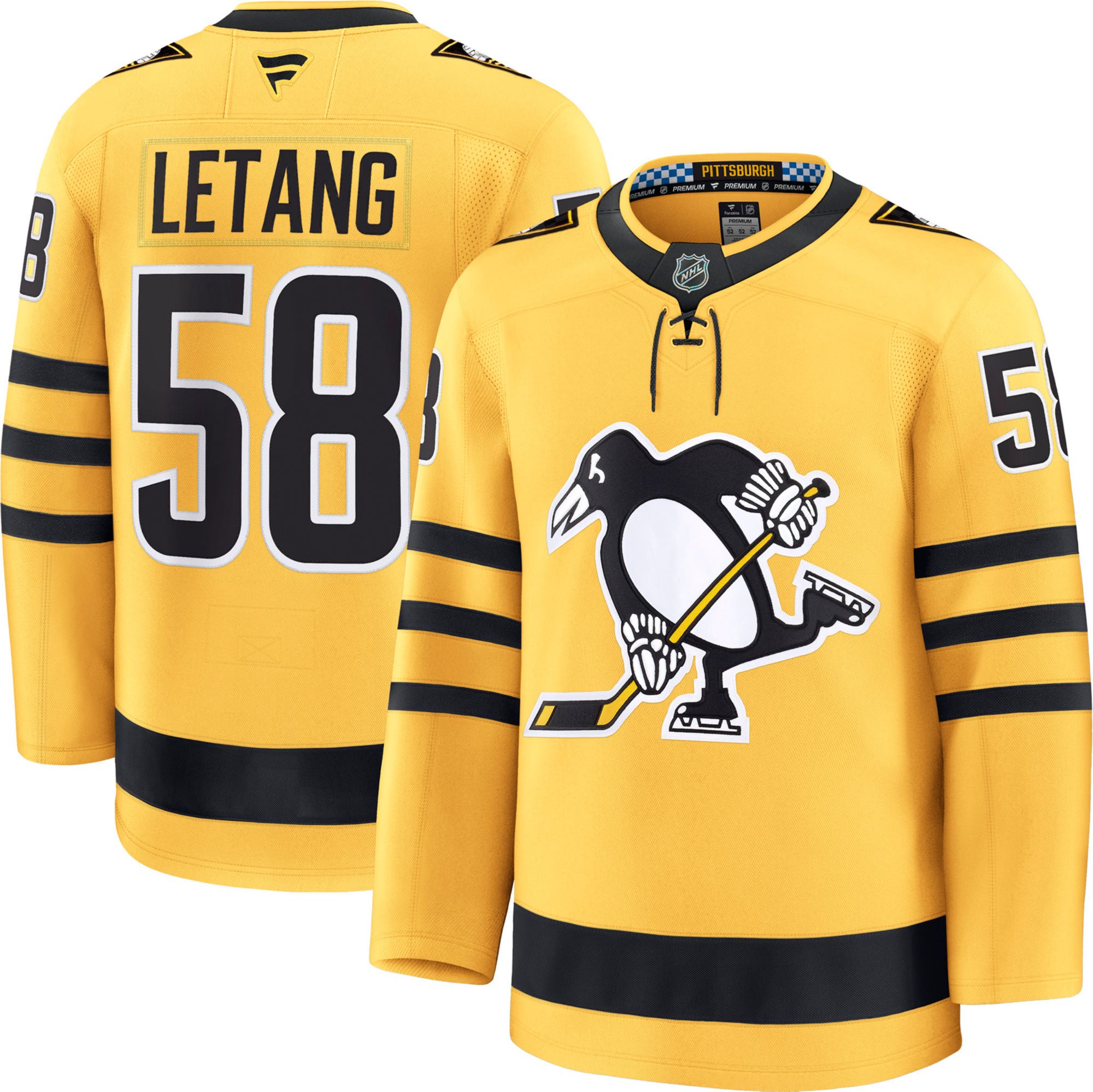 NHL Men's Pittsburgh Penguins Kris Letang #58 Yellow Authentic