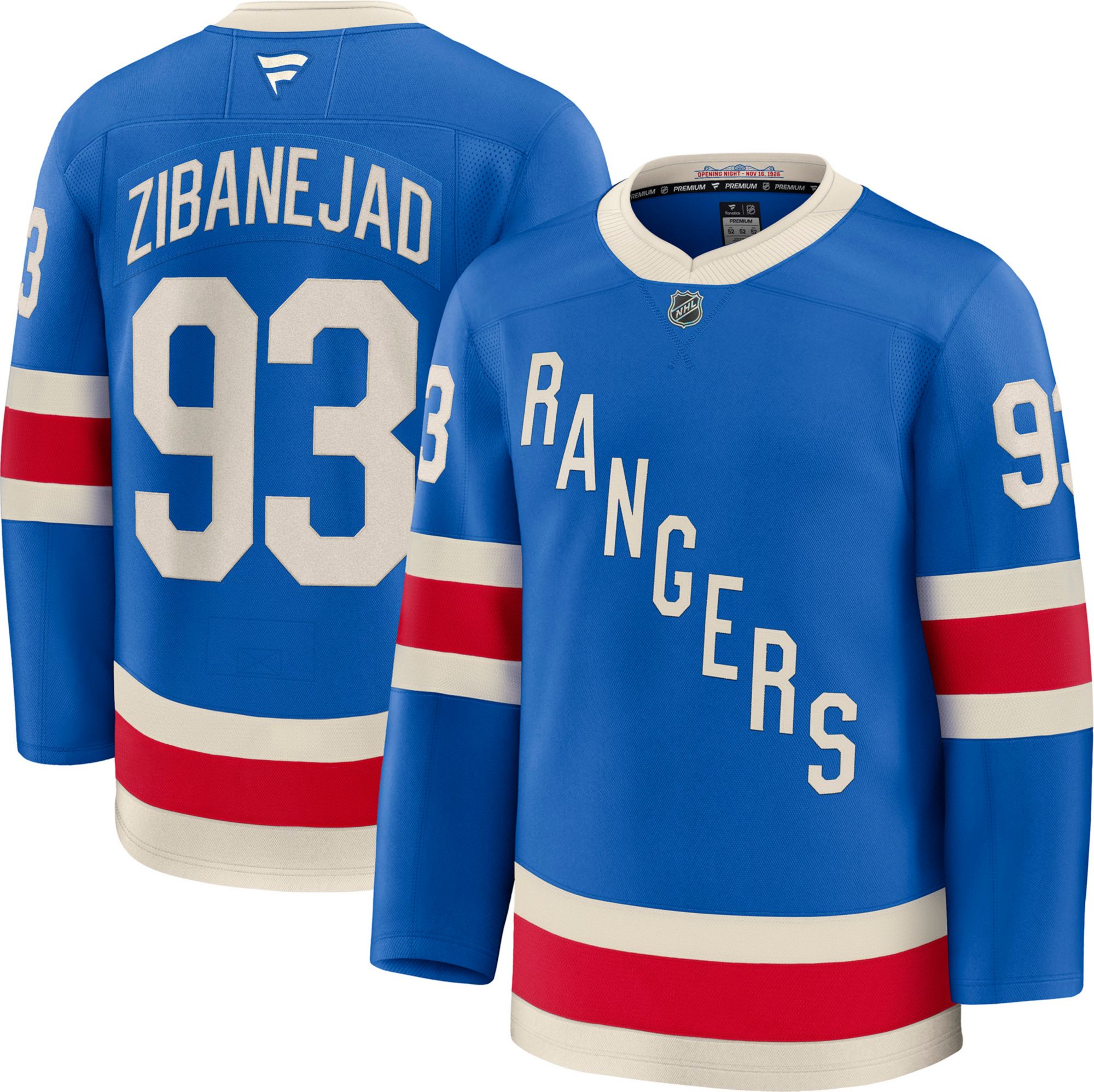 NHL Men's New York Rangers Mika Zibanejad #93 Blue Alternate