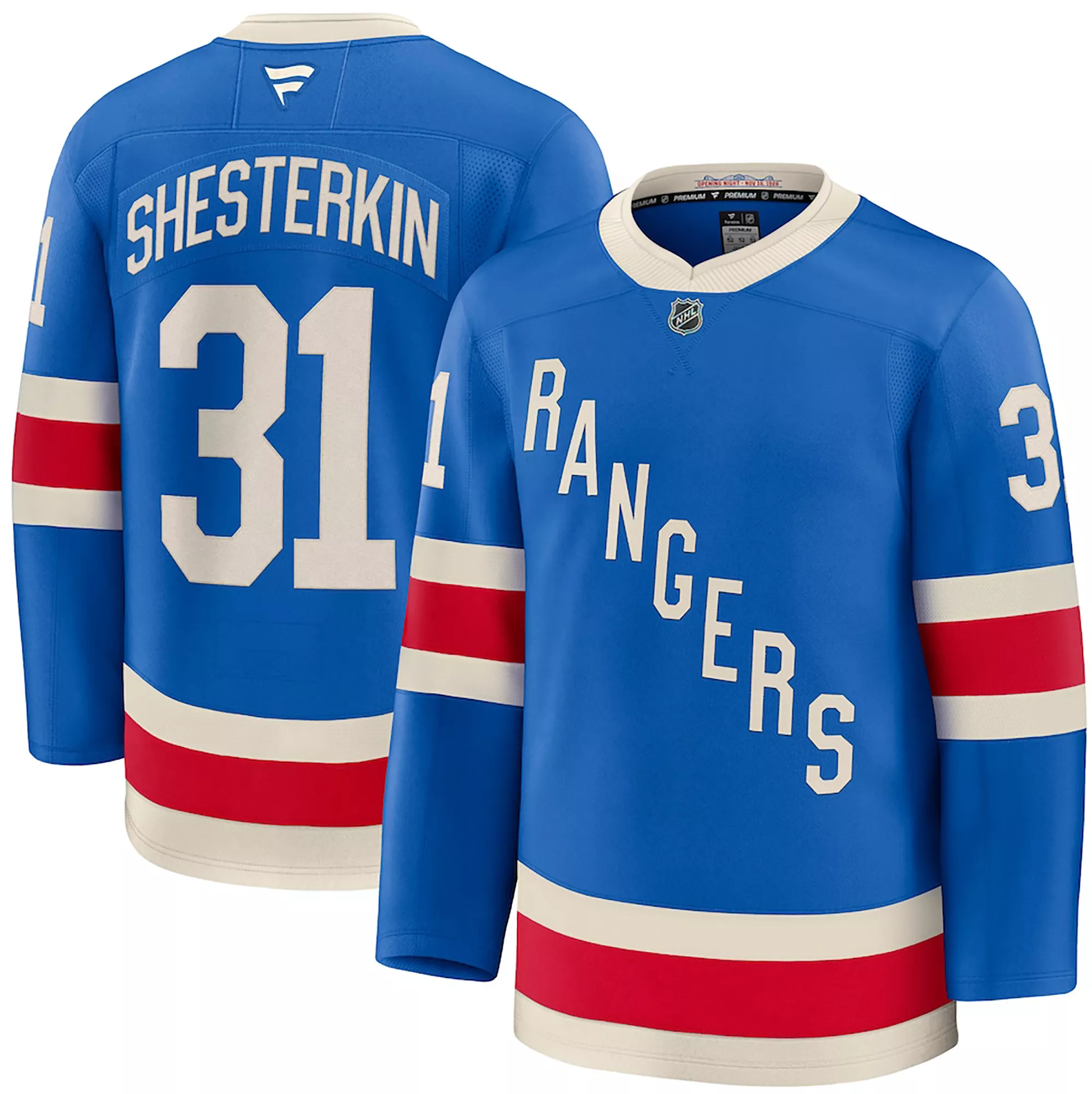 NHL Men's New York Rangers Igor Shesterkin #31 Blue Premium Authentic Second Alternate Jersey