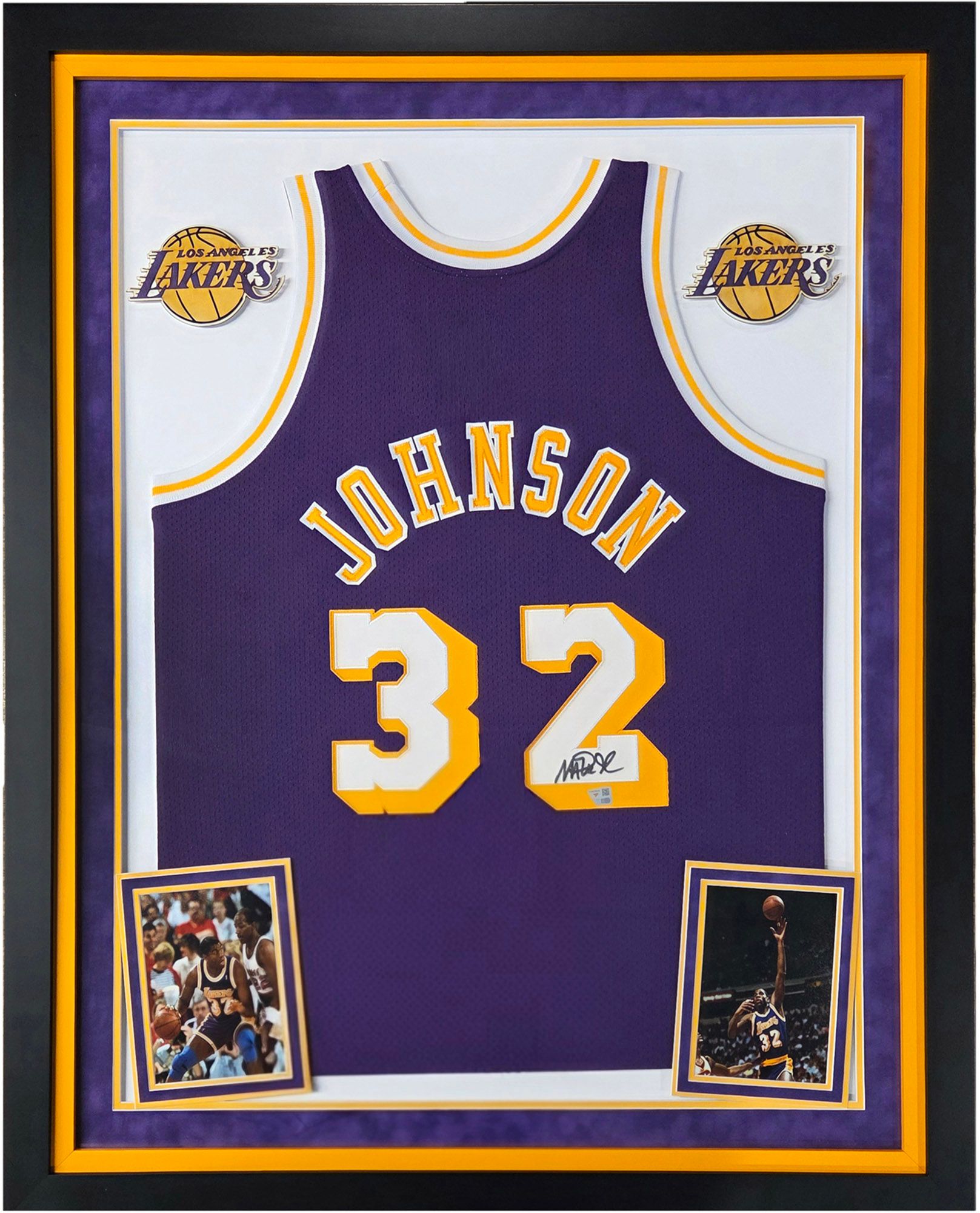 Framed NBA Los Angeles Lakers Magic Johnson #32 Authentic